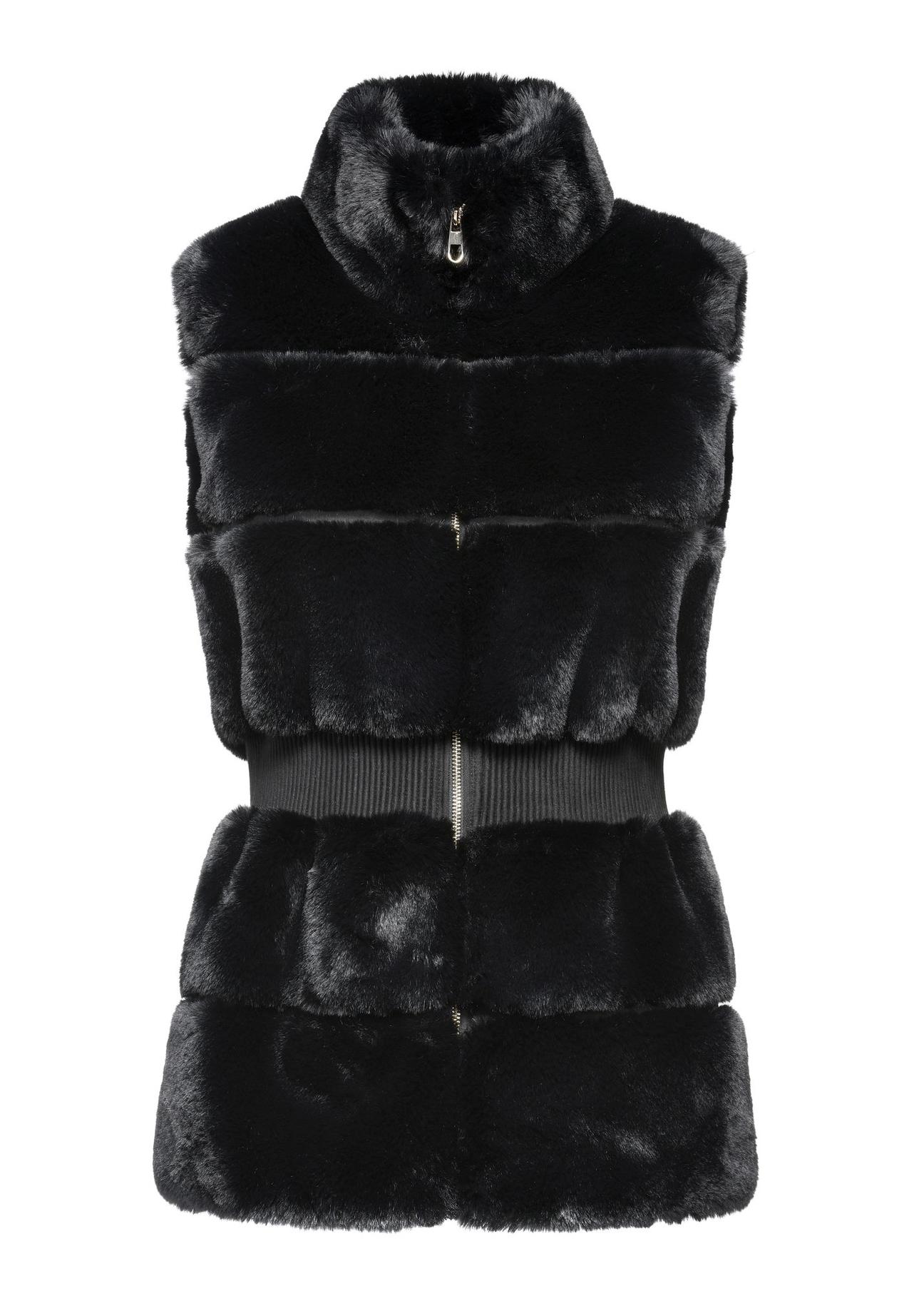 Black women's fur vest KAMDP-0006-99(Z24)-06