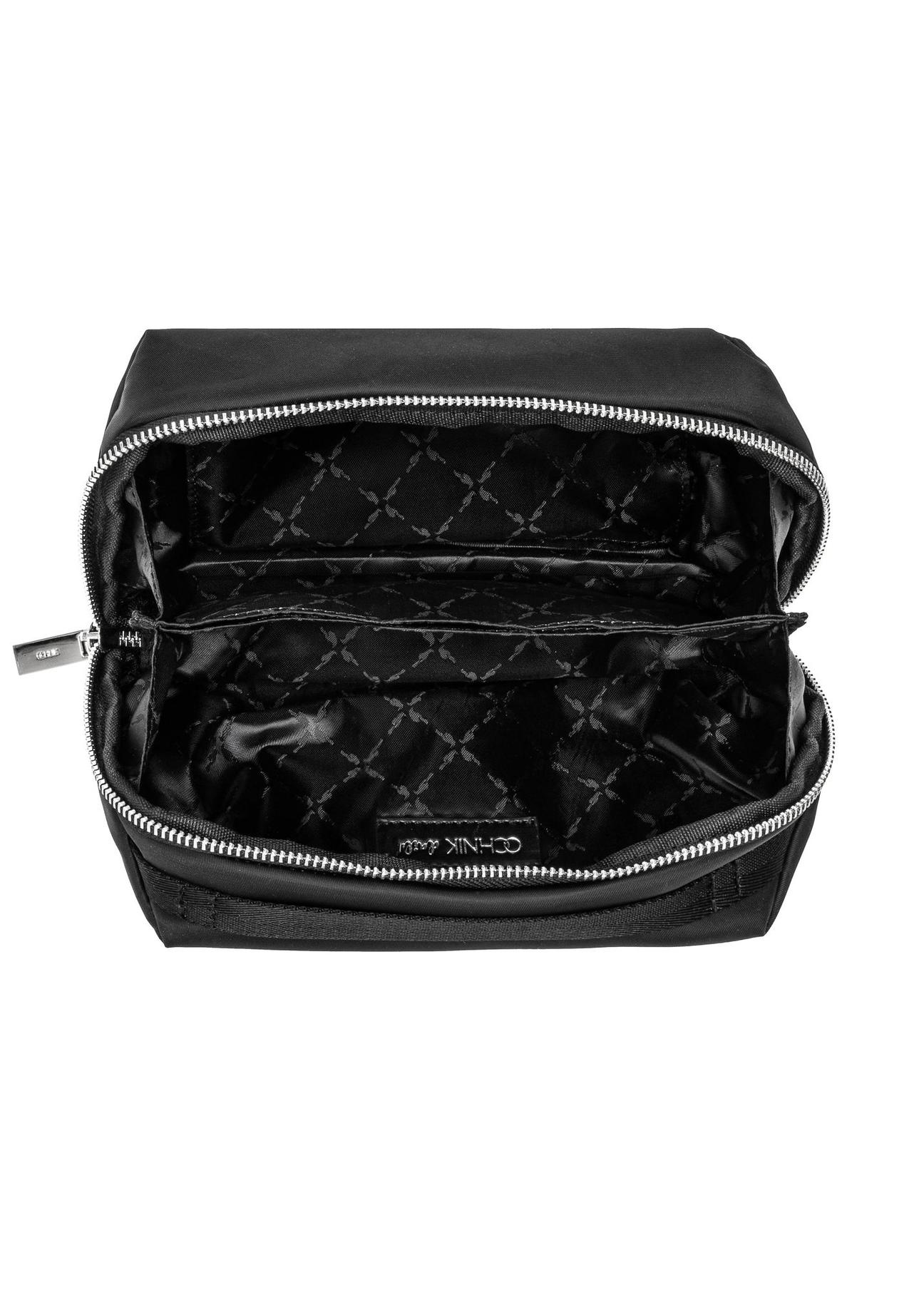 Black capacious nylon cosmetic bag TOREN-0291-99(Z24)-07