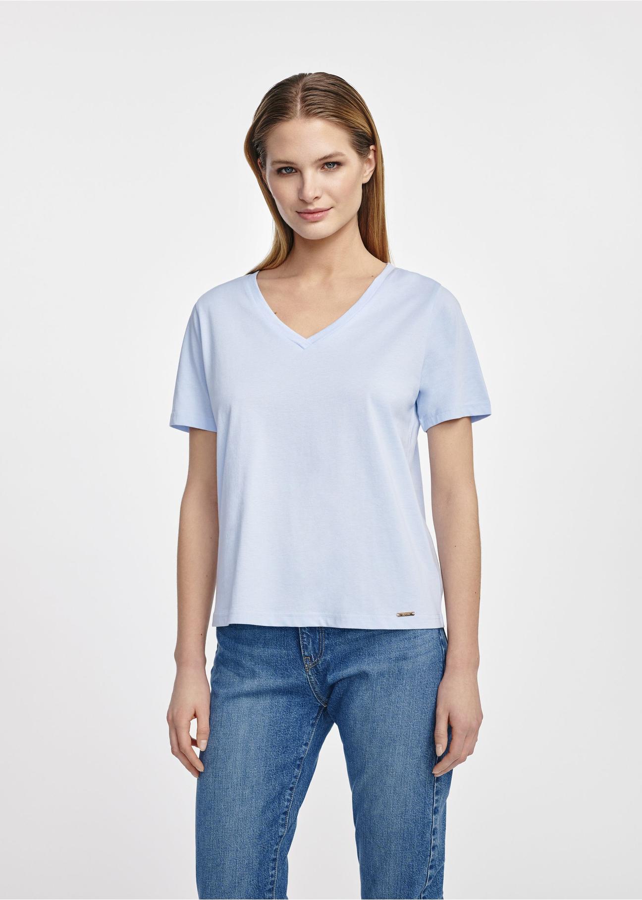 Light blue basic women's t-shirt TSHDT-0120-60(W25)-02