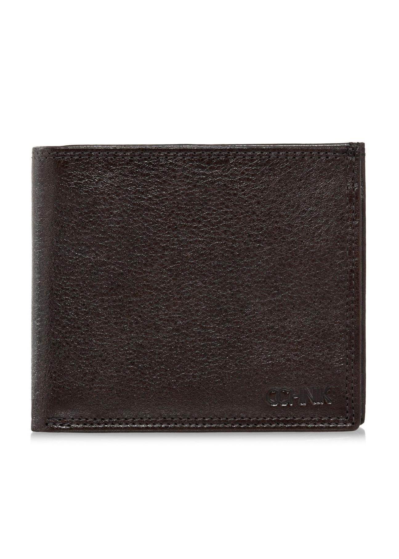 Unbuttoned brown leather men's wallet PORMS-0551-89(W24)-01