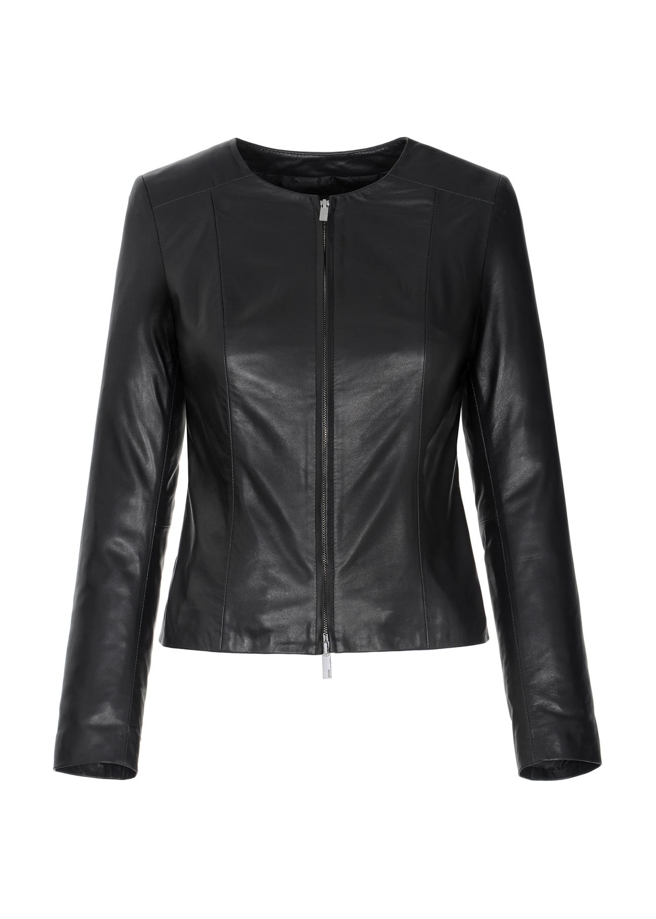 Women's waisted leather jacket KURDS-0209-4233(KS)-03