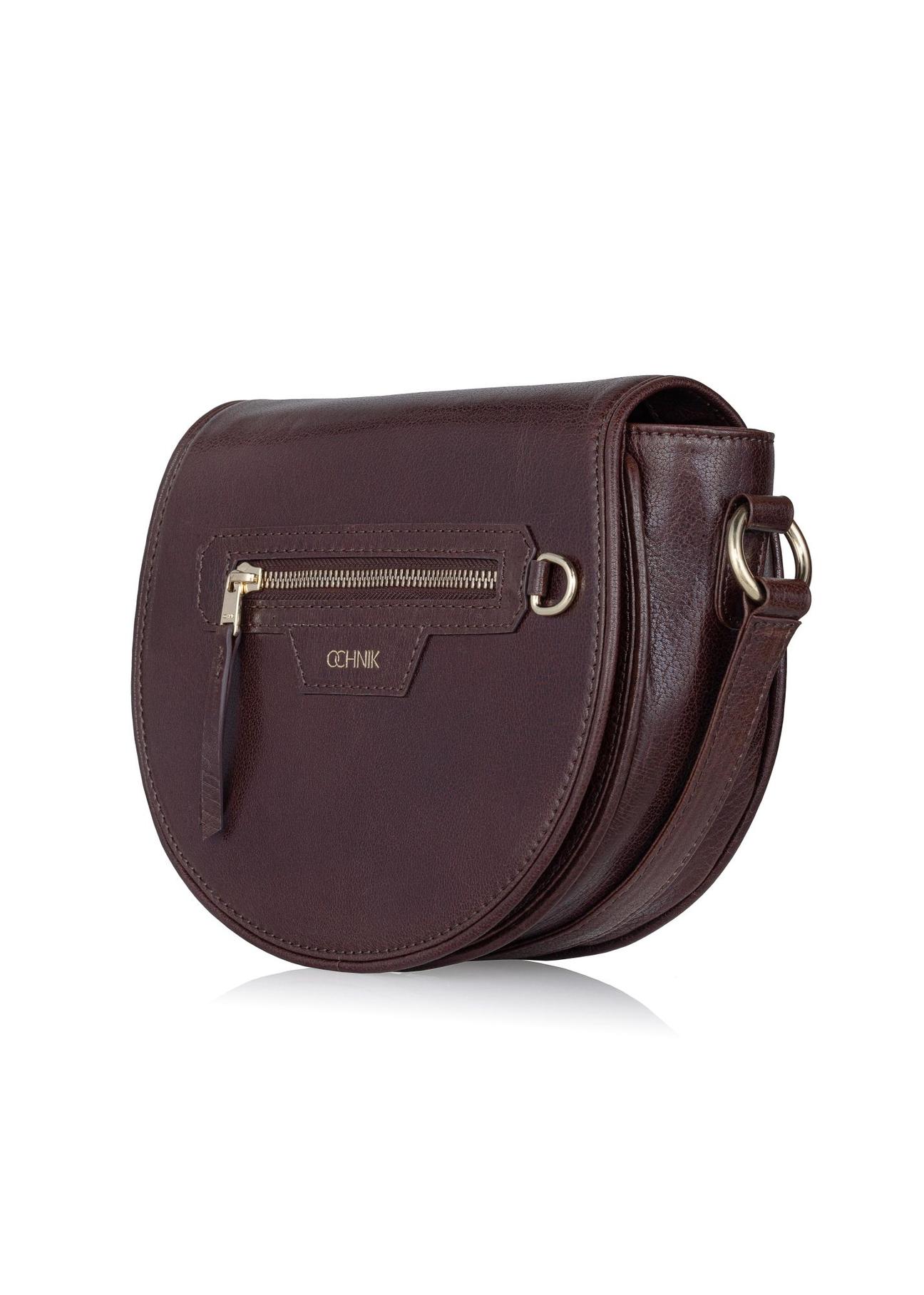 Women's brown leather postbag TORES-1009-90(W24)-02