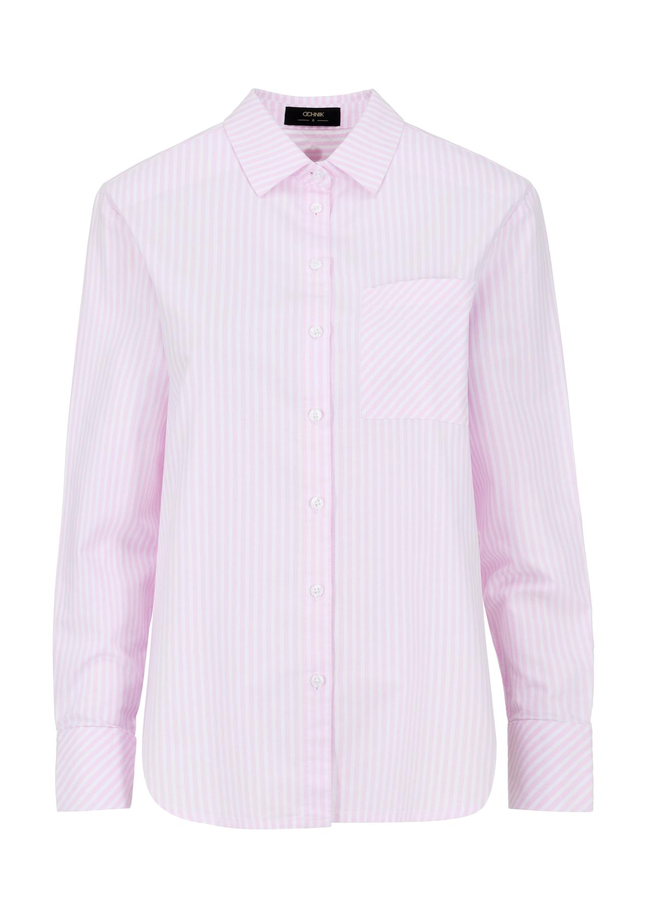 Pink striped shirt for women KOSDT-0156-34(W24)-04