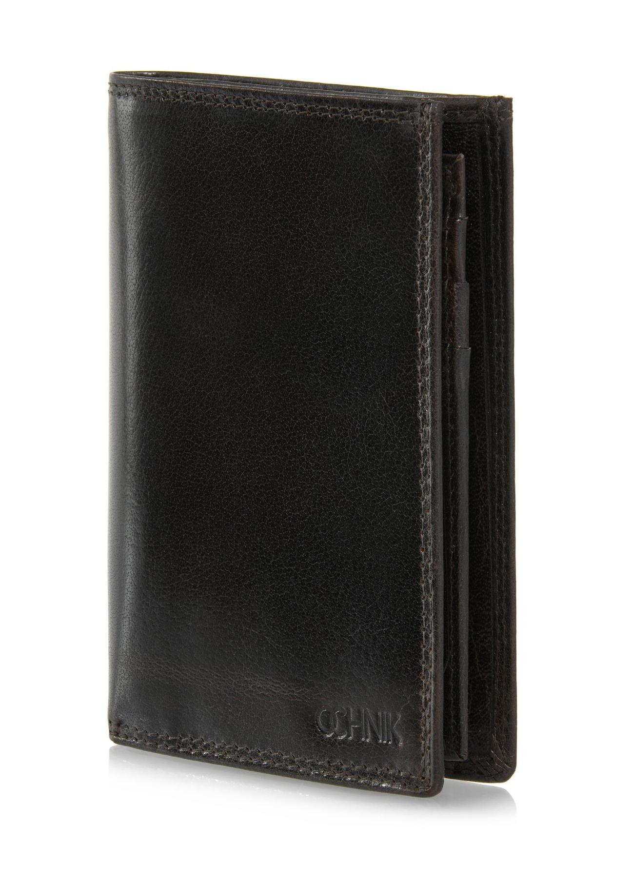 Leather unbuttoned brown men's wallet PORMS-0554-89(W24)-02