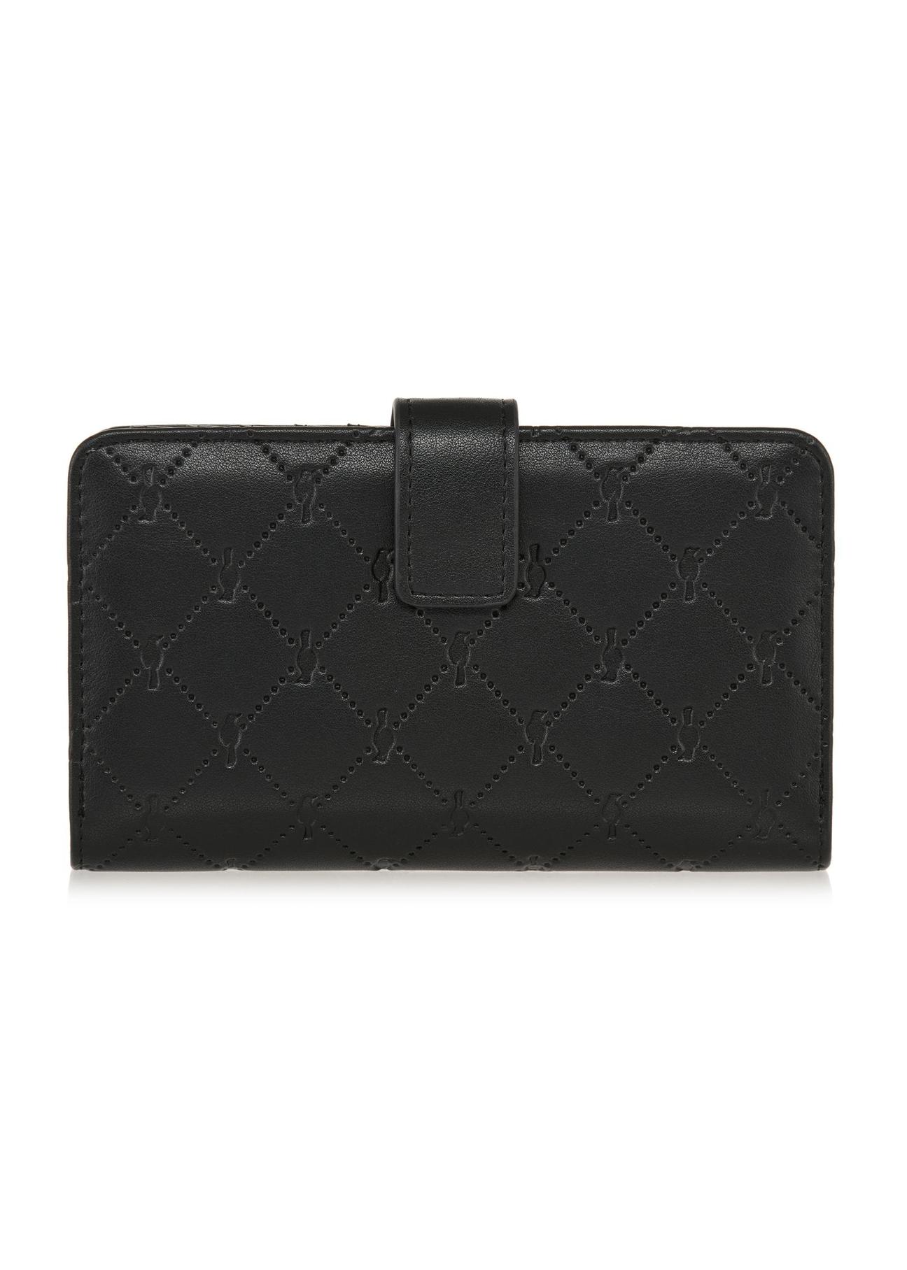 Black women's wallet with embossed pattern POREC-0391-99(Z24)-03