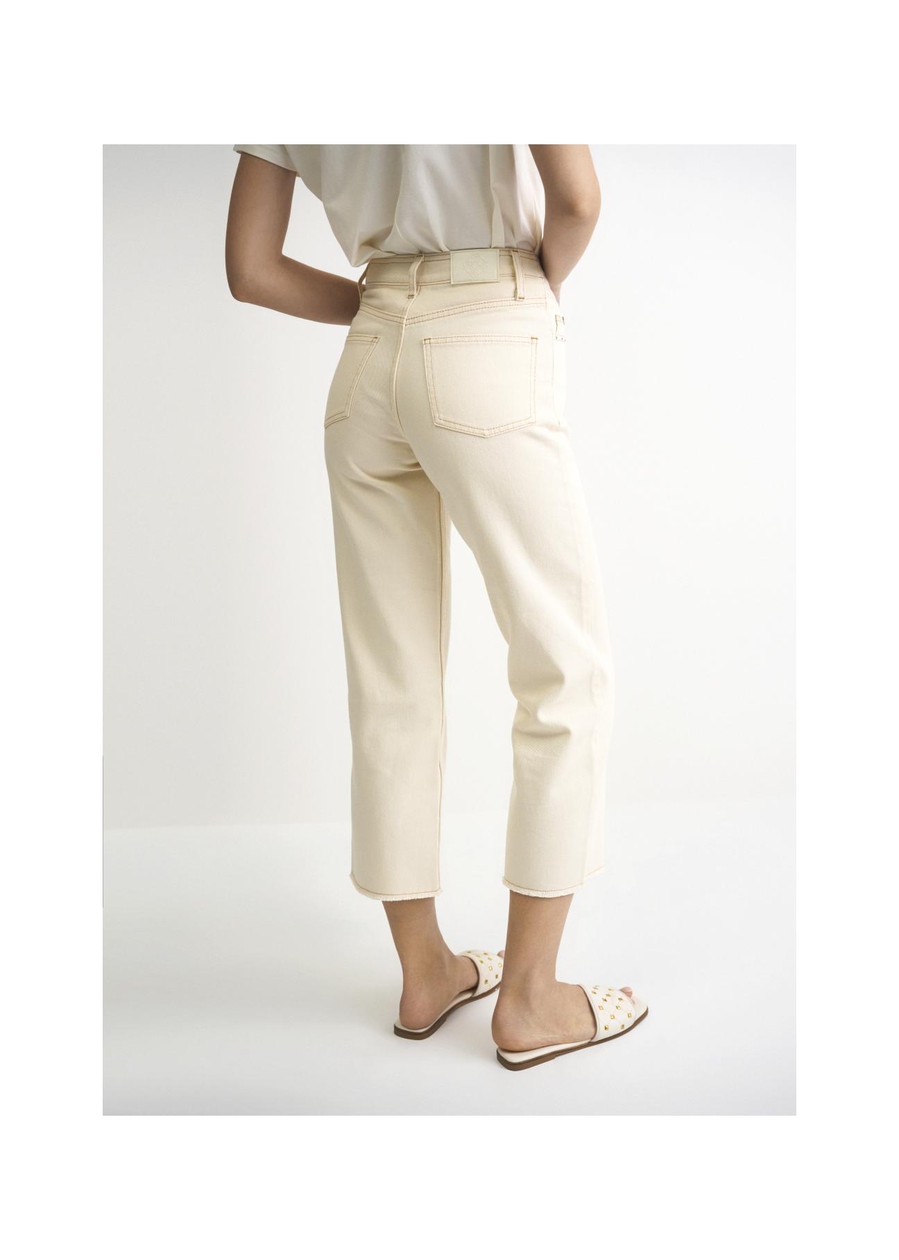 Cream women's high-waisted pants SPODT-0066-12(W22)-07