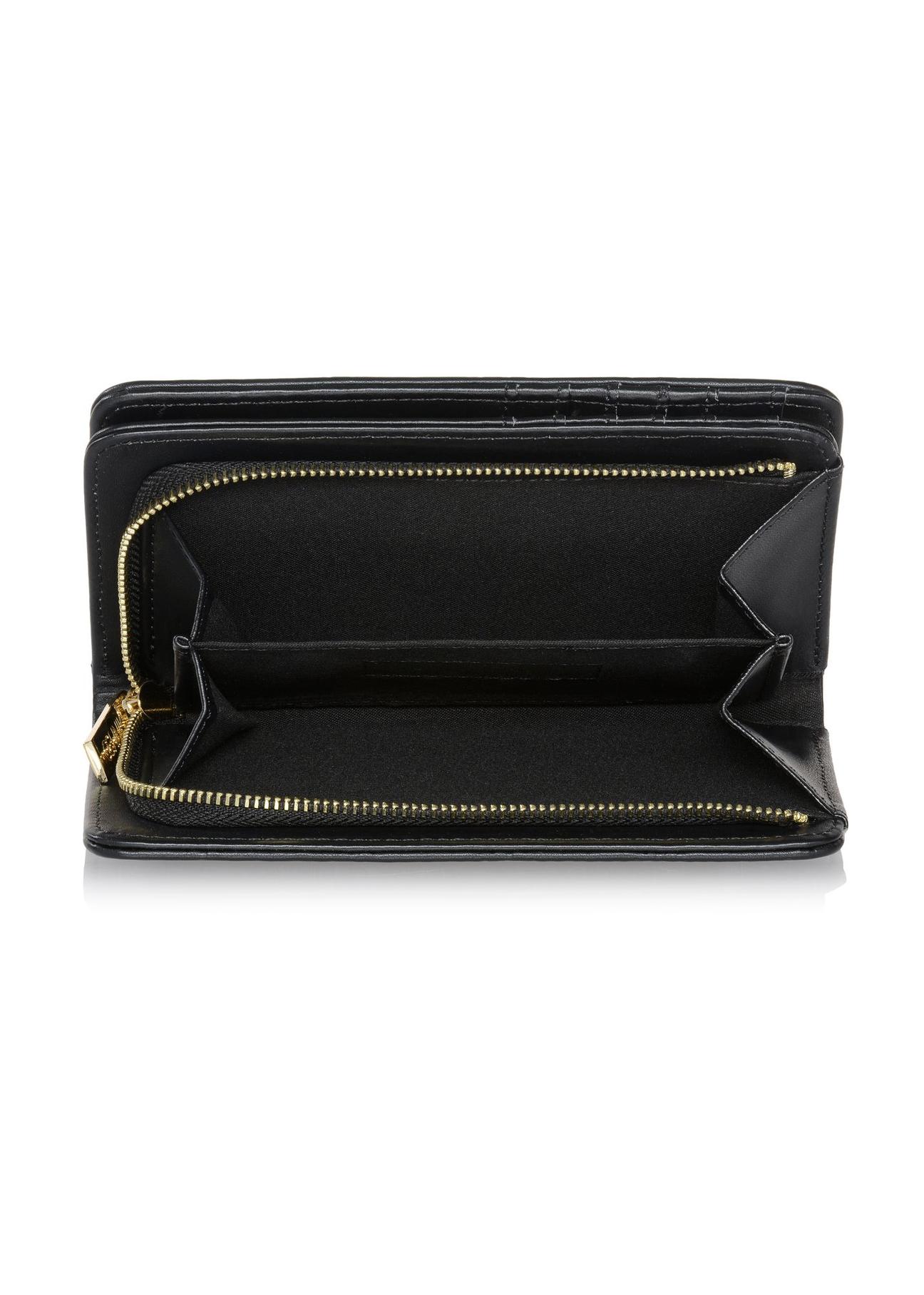 Black women's wallet with monogram POREC-0348-99(Z24)-05