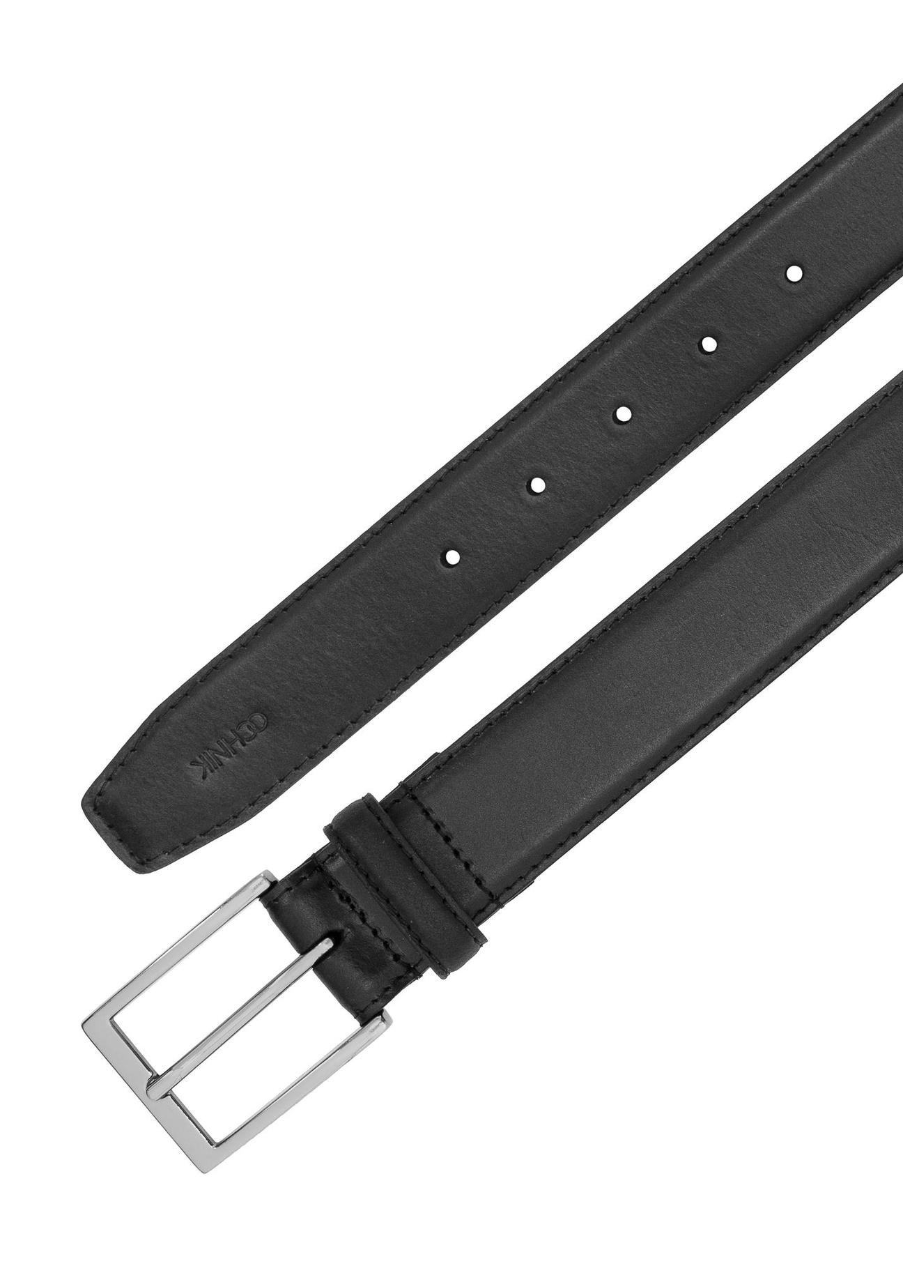 Leather black men's belt PASMS-0258-99(Z24)-0