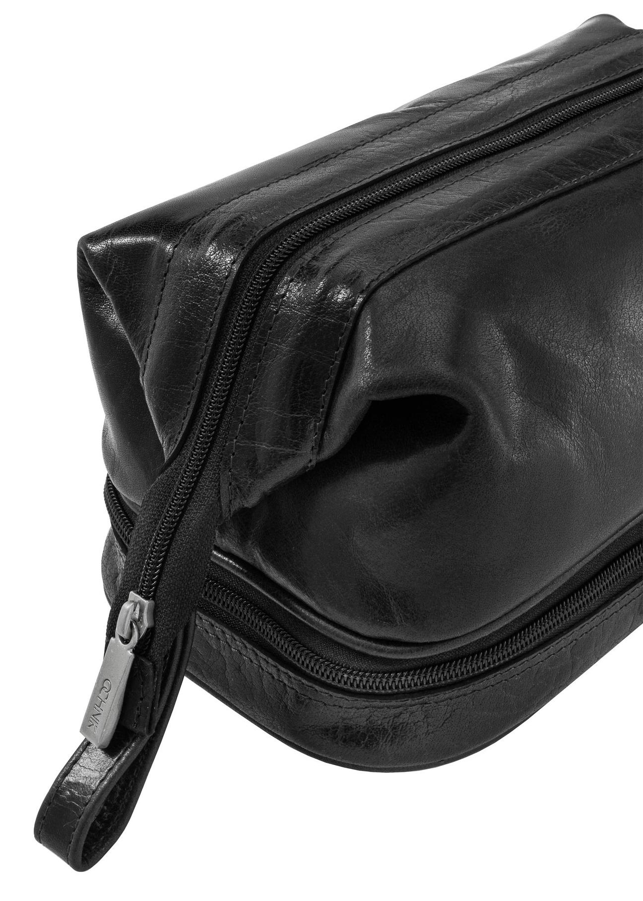 Black leather men's cosmetic bag VB-206A-99(KS)-08