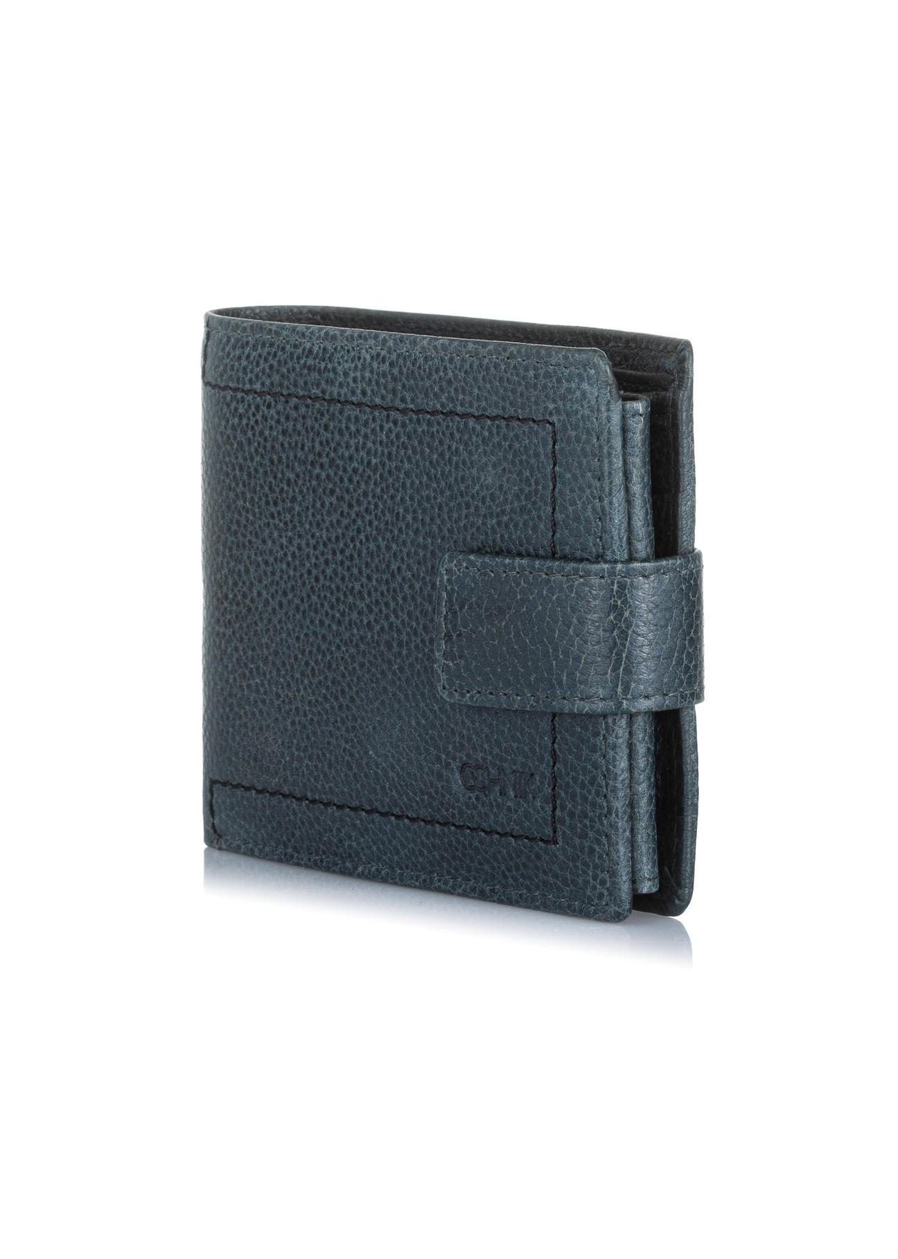 Men's navy blue leather wallet PORMS-0518-69(W23)-02