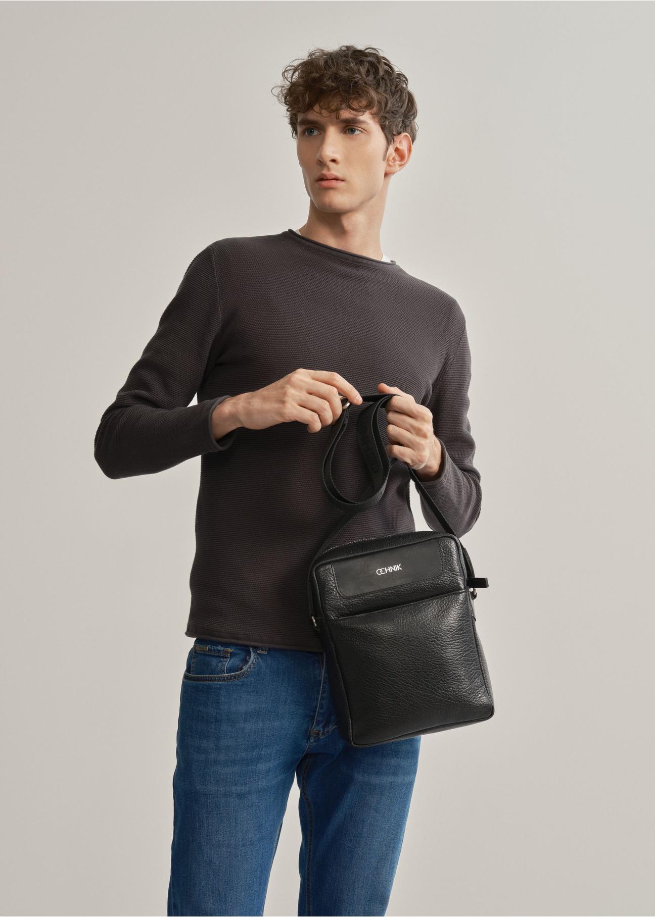 Men's leather bag with logo TORMS-0297-99(W24)-07