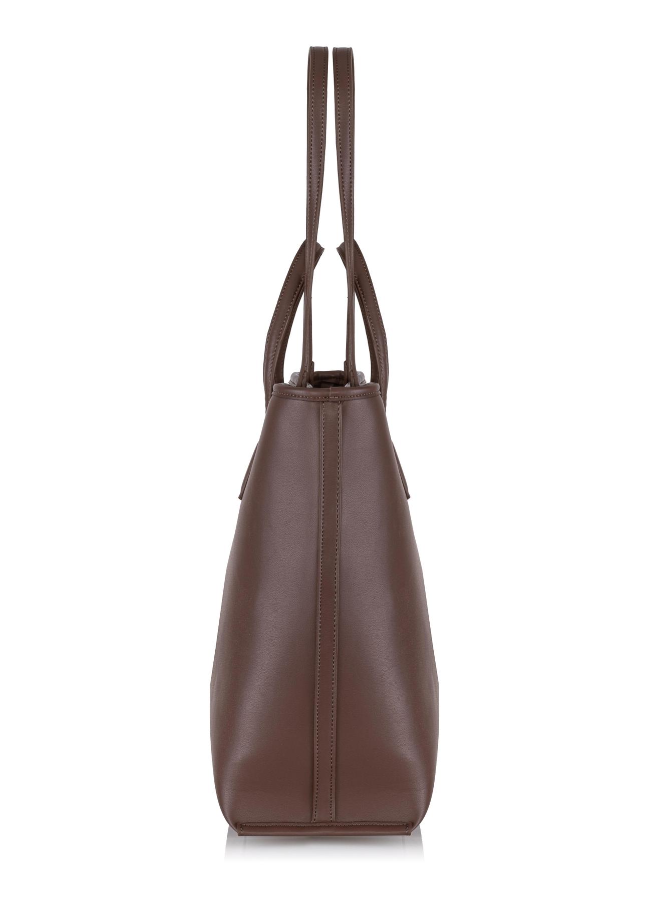 Brown women's shopper bag TOREC-0907-89(W24)-04