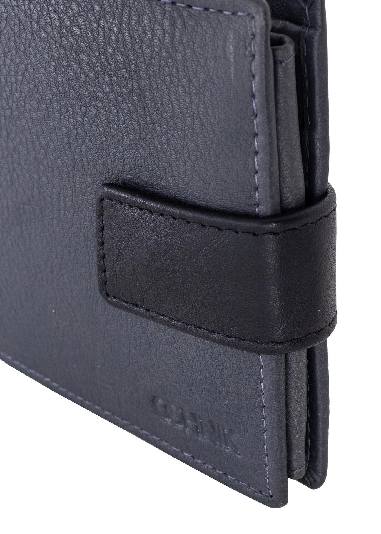 Small graphite leather men's wallet PORMS-0546-95(Z23)-07