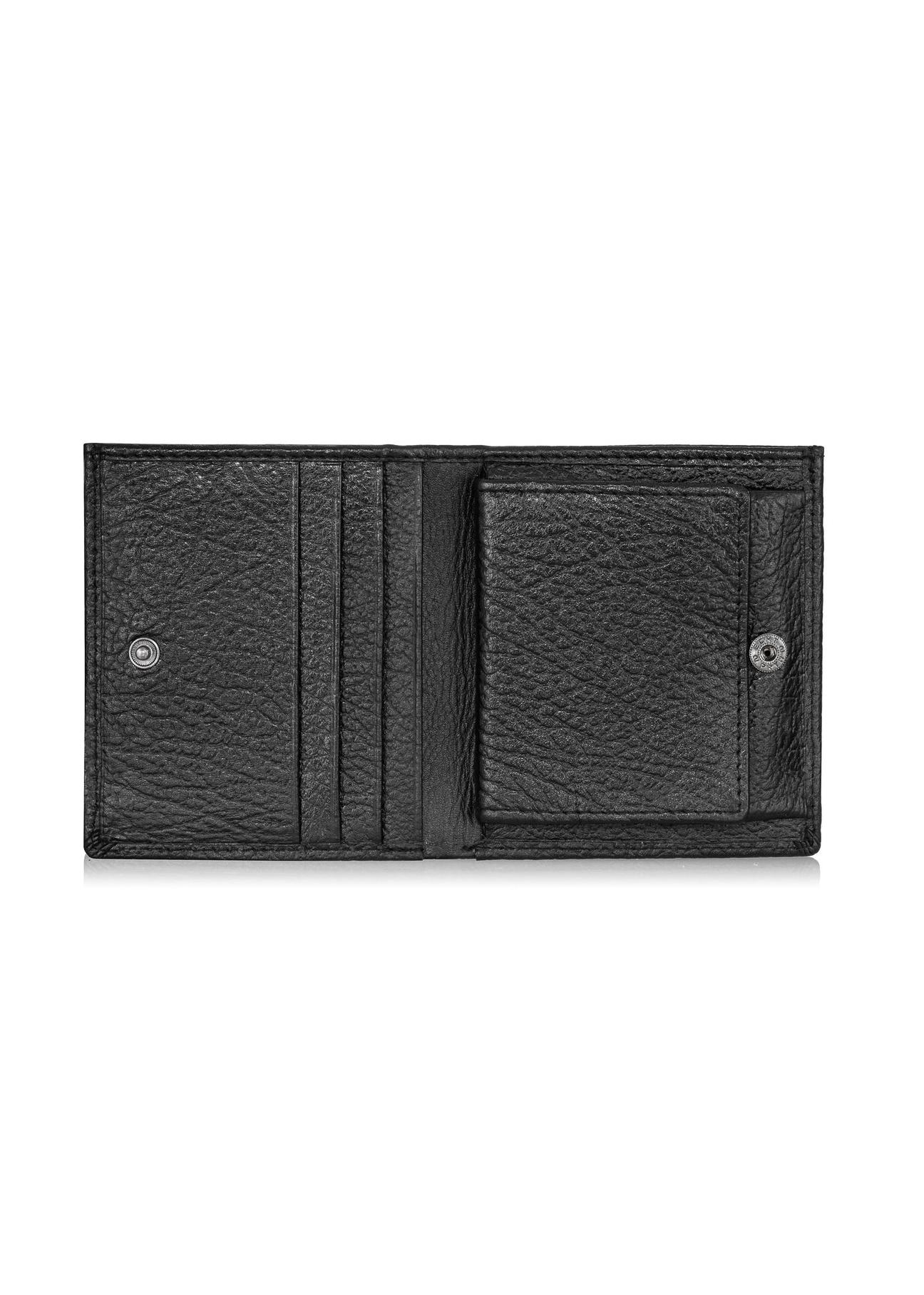 Men's leather wallet with stitching PORMS-0521-99(W23)-06