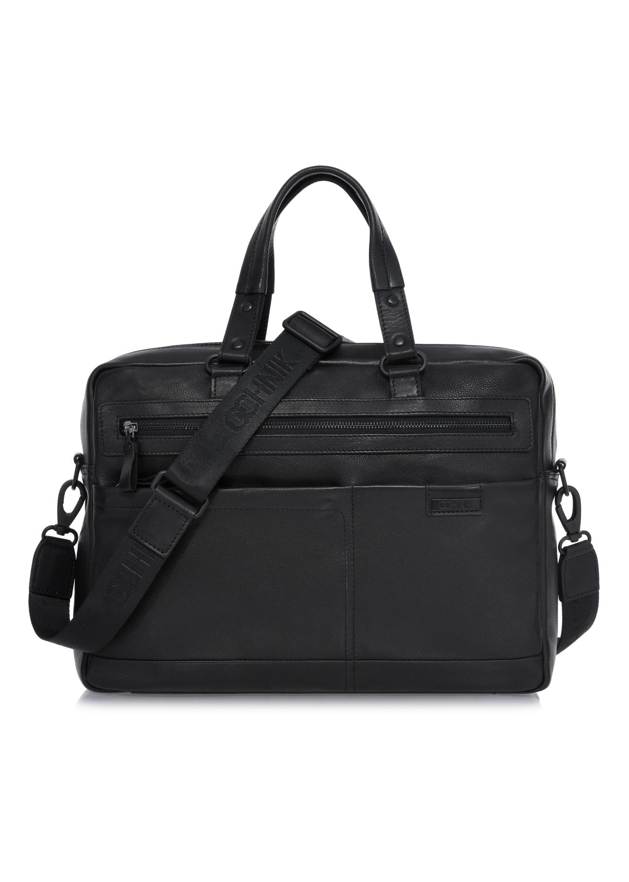 Large black leather briefcase for men TORMS-0416-99(W24)-01