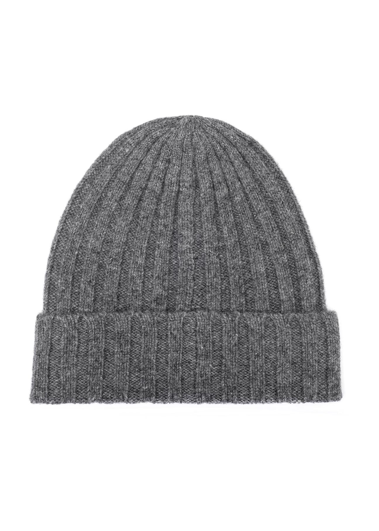 Men's grey winter cap CZAMT-0033-91(Z24)