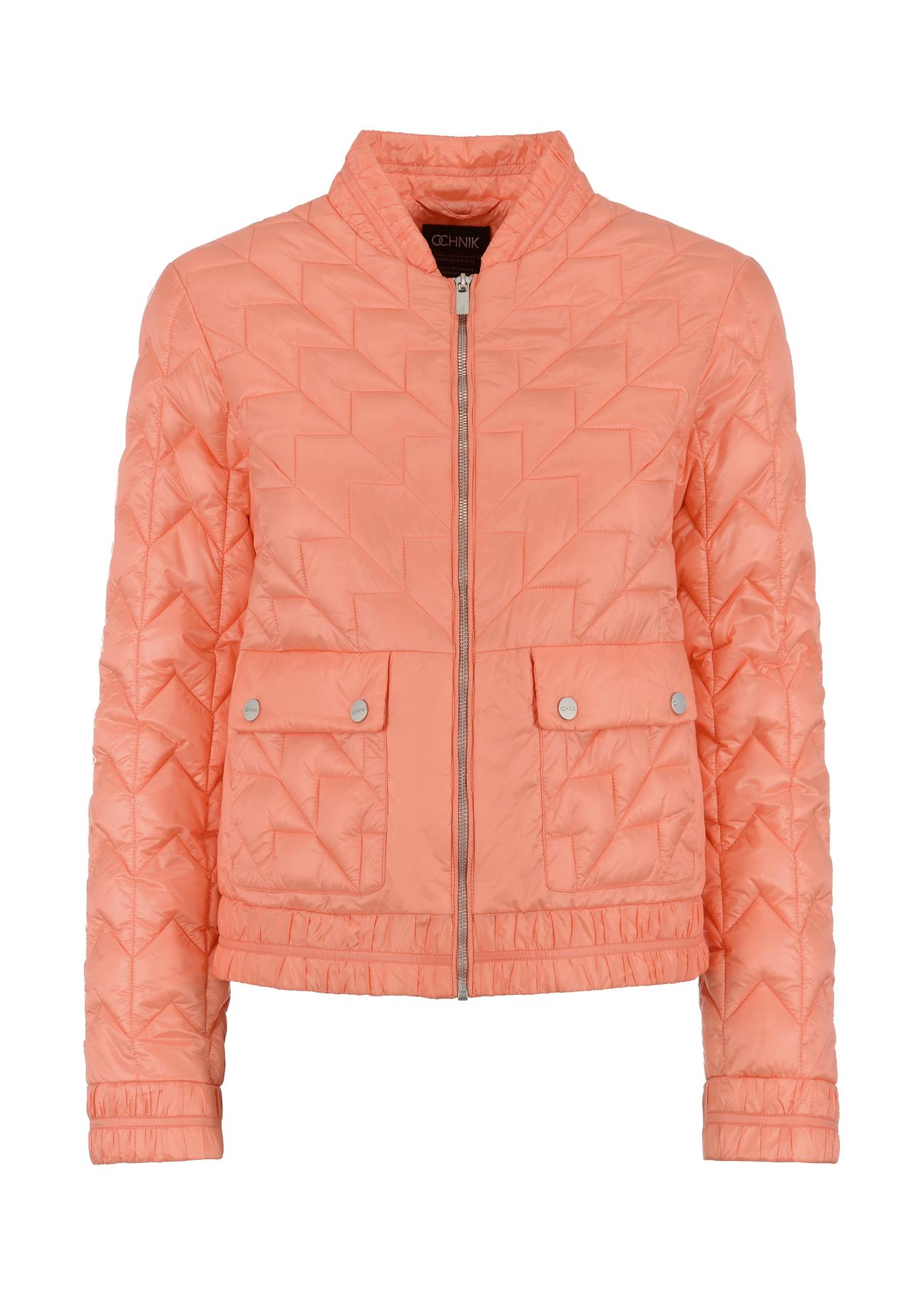 Women's quilted jacket with welt KURDT-0419-34(W23)-05