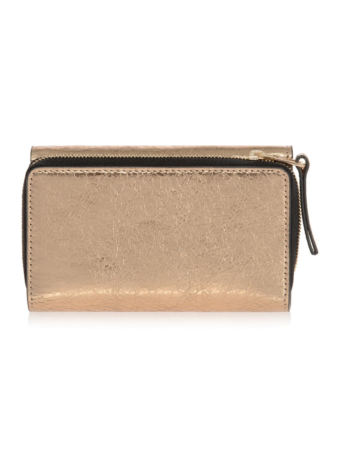 Gold leather women's wallet PORES-0876-28(Z23)-02