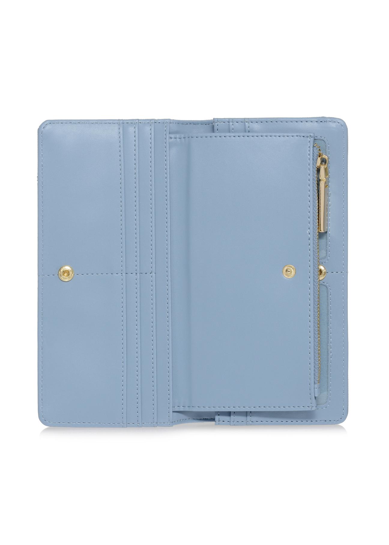 Large blue ladies wallet with embossing POREC-0320-61(W23)-04