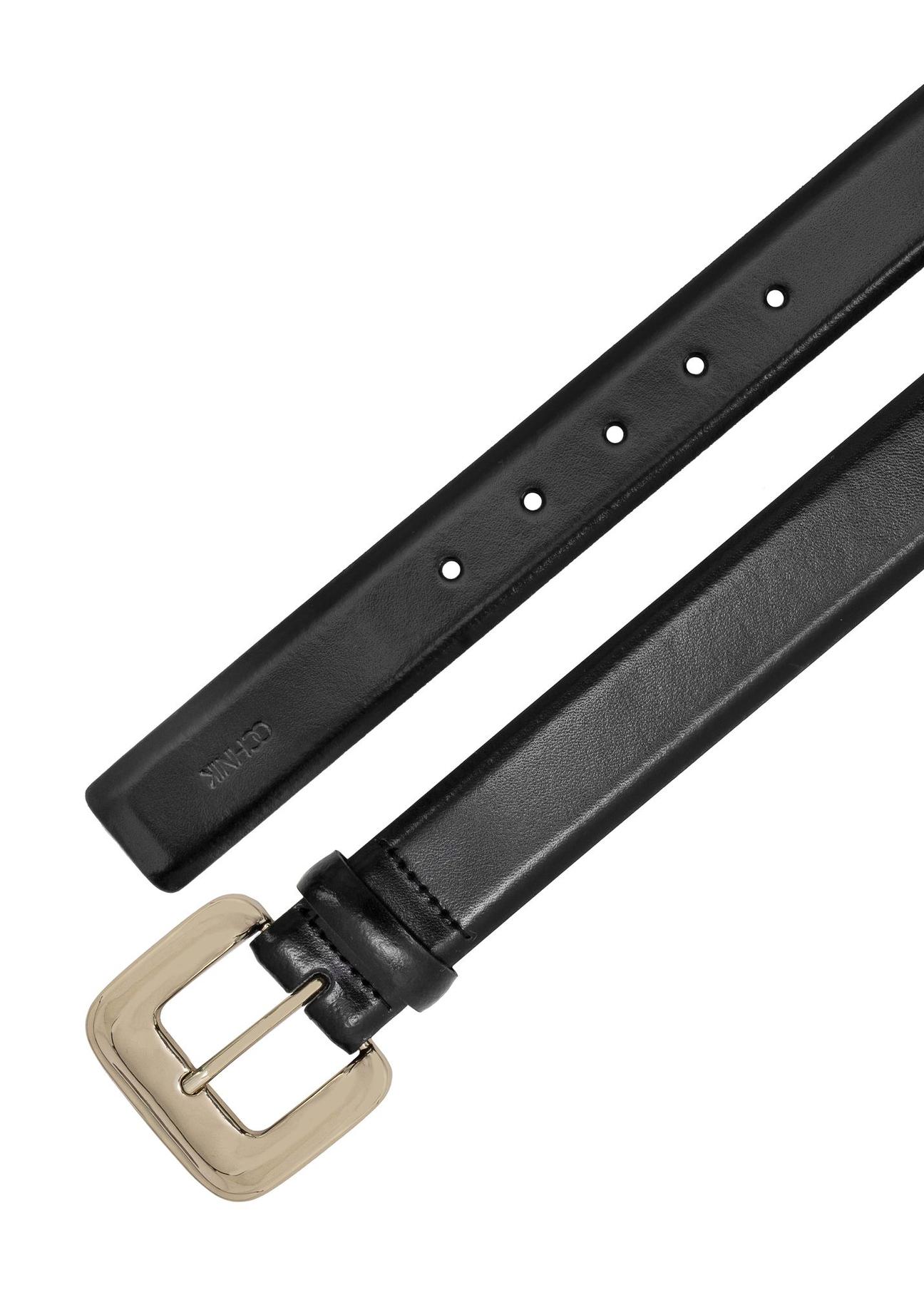 Black leather women's belt PASDS-0316-98(Z24)-03