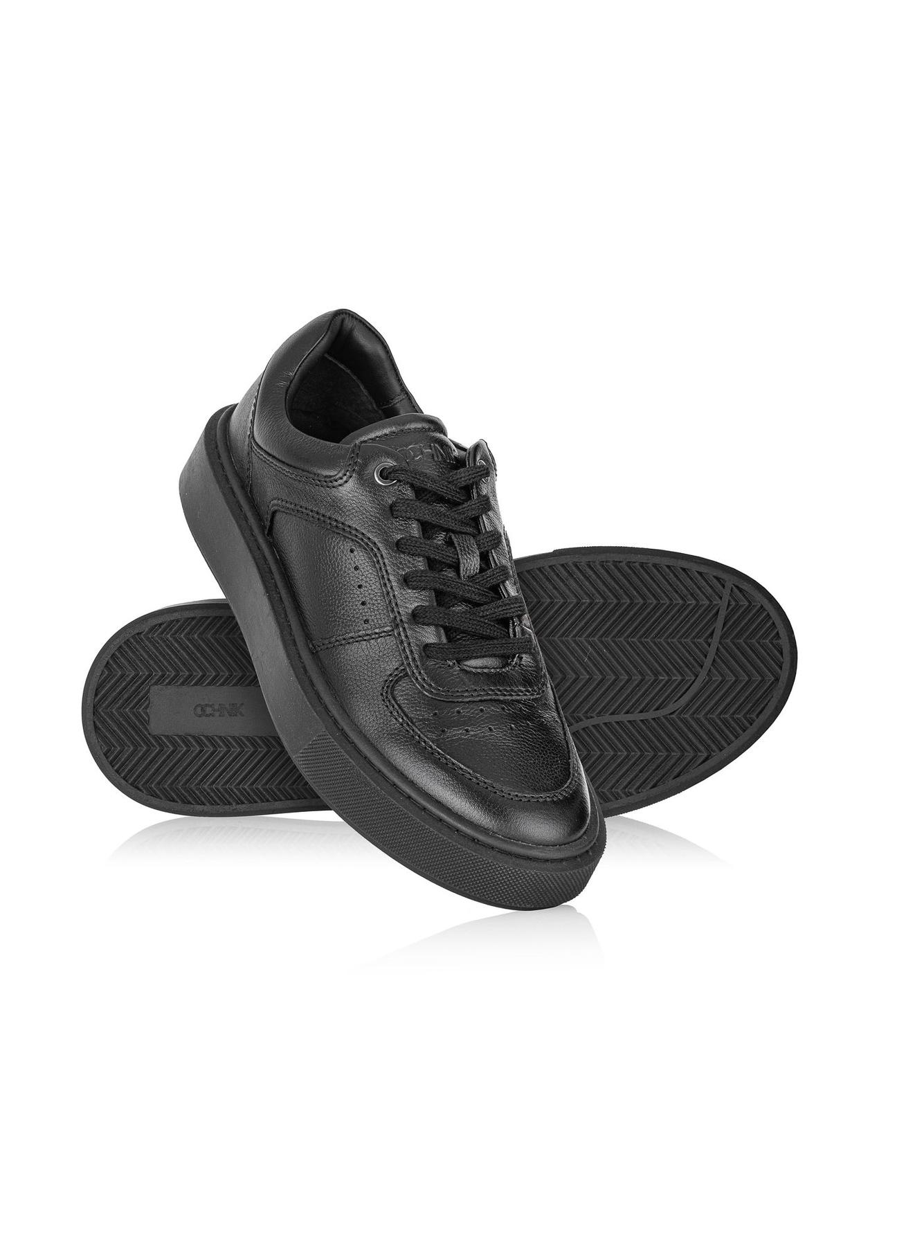 Black leather men's sports shoes BUTYM-0464-99(Z24)