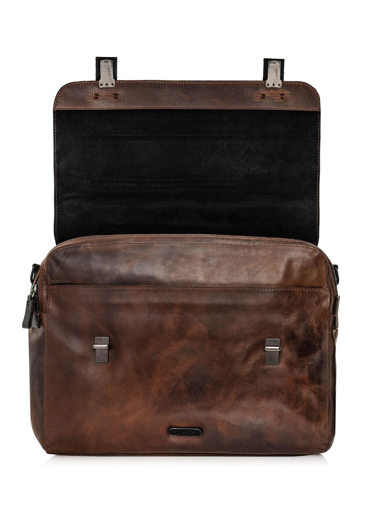 Brown leather men's briefcase TORMS-0102B-79(Z24)-05