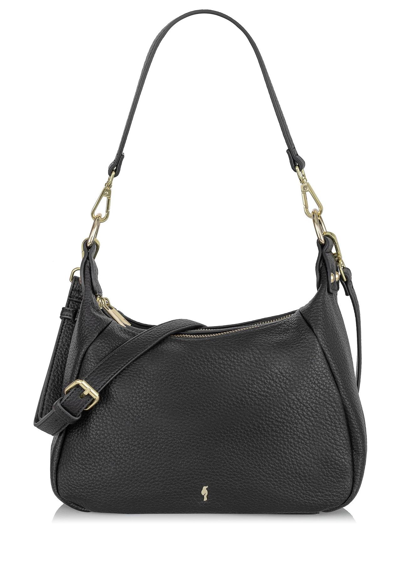 Non-rigid black shoulder bag TOREC-0885-99(W24)-01