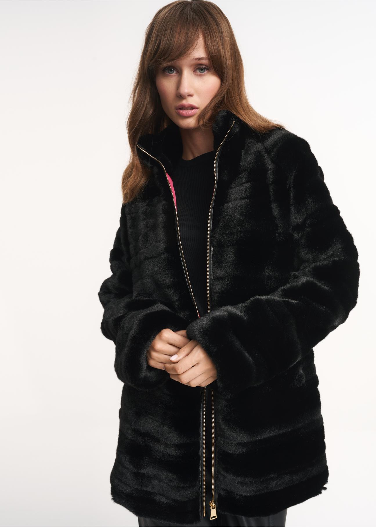 Women's artificial fur zipper FUTDP-0019-99(Z22)-01