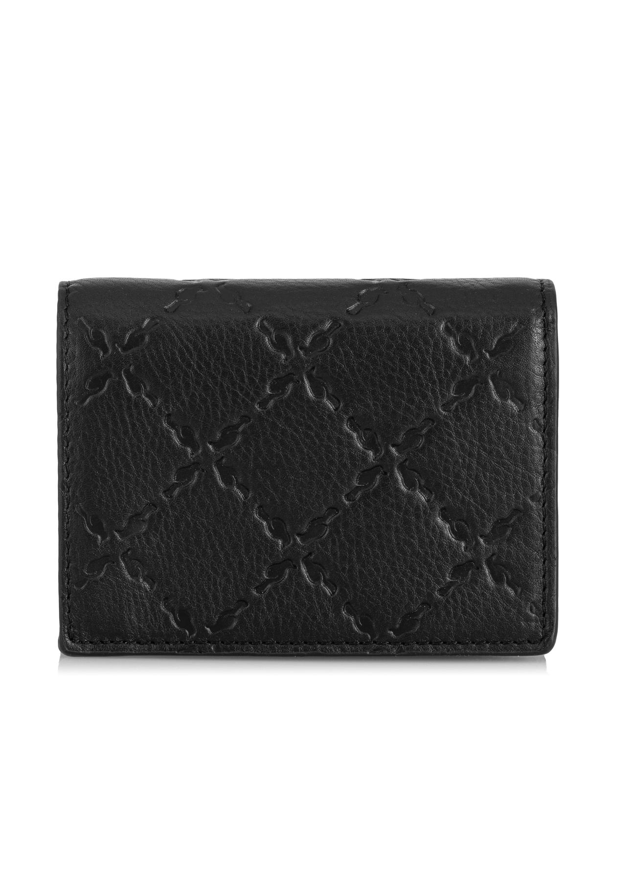 Women's small black leather wallet PORES-0884-99(Z23)-03