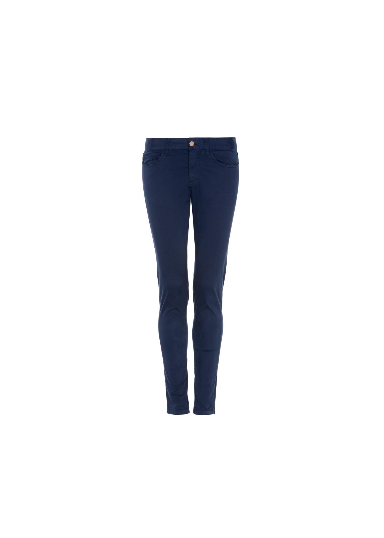 Granatowe spodnie skinny damskie SPODT-0026-69(W21)-02