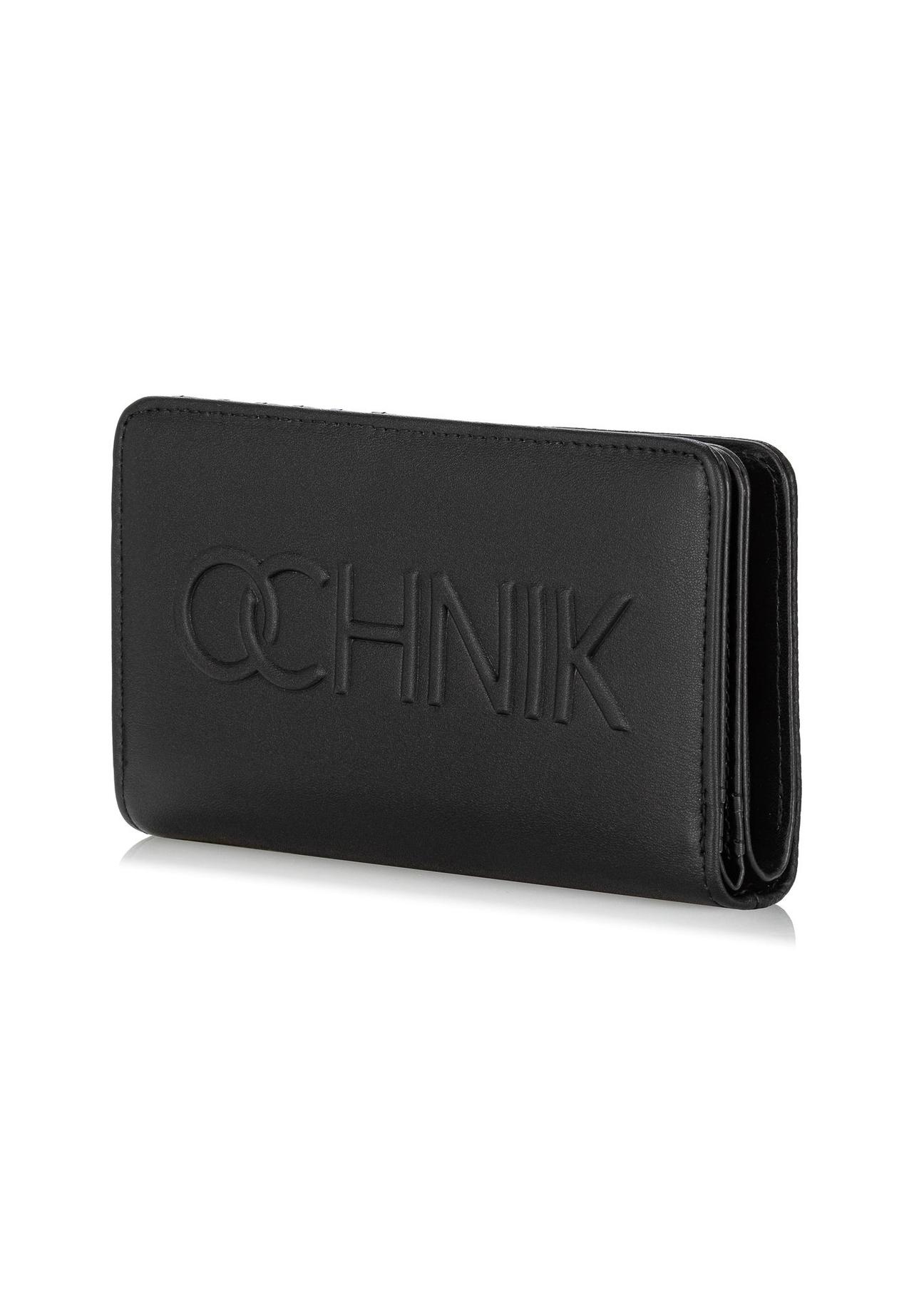 Black women's wallet with logo POREC-0362-99(W24)-02