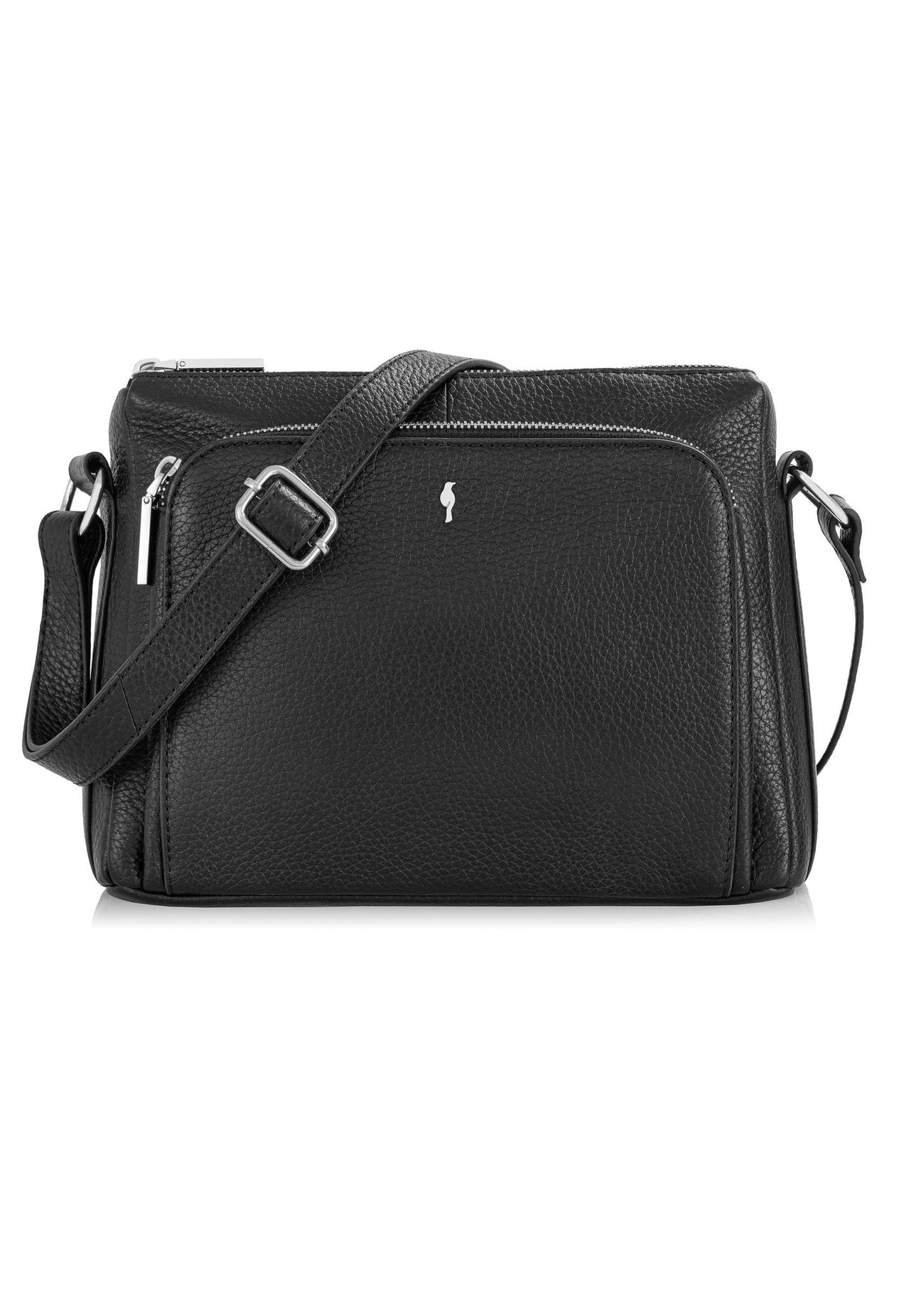 Black leather shoulder bag TORES-0983-99(Z24)-01