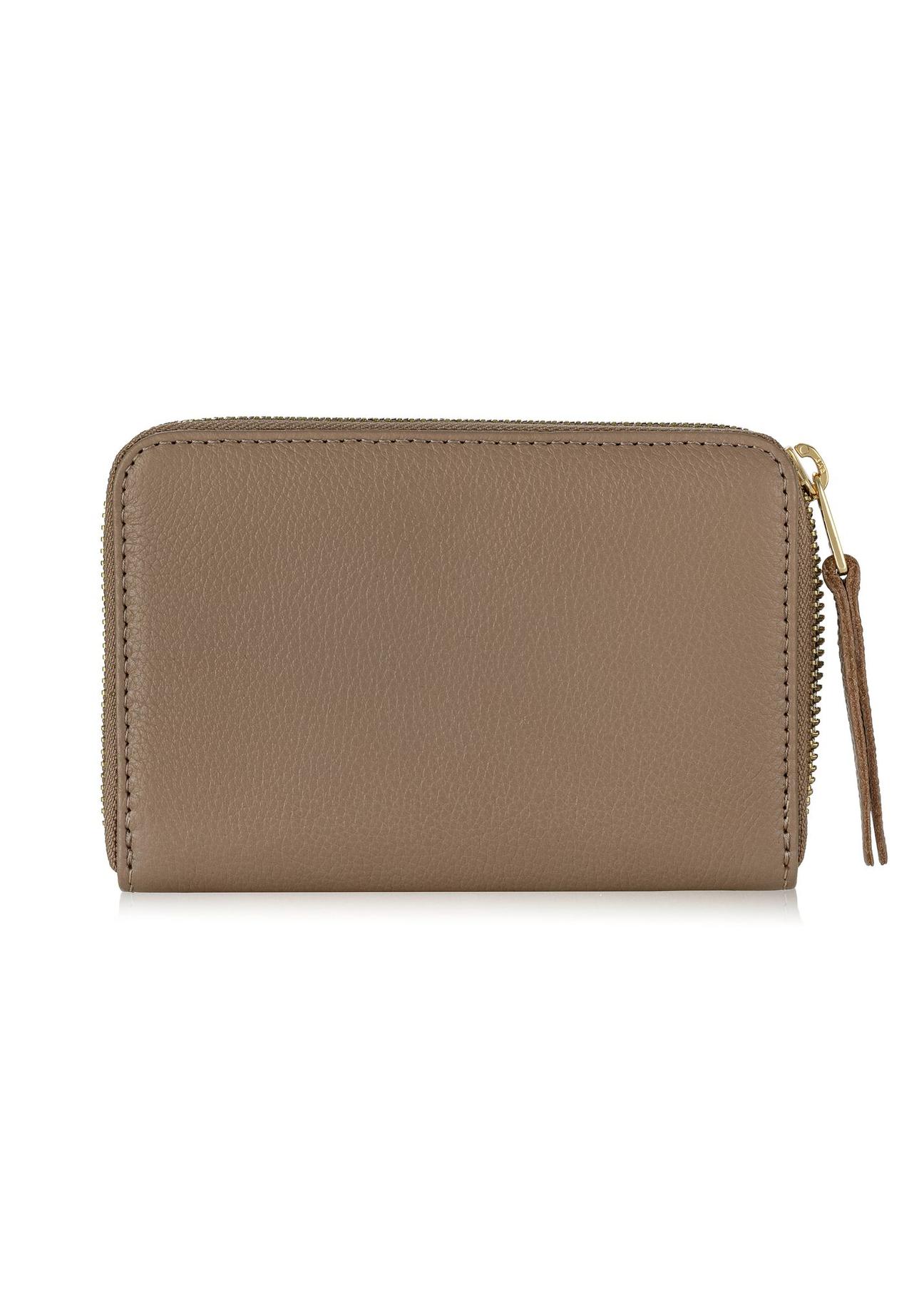 Women's beige leather wallet PORES-0812A-82(W24)-04