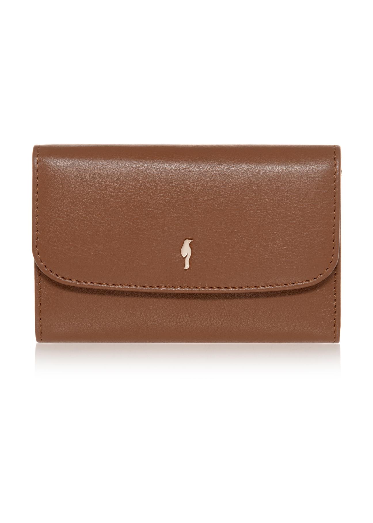 Brown leather women's wallet PORES-0848-79(W23)-01