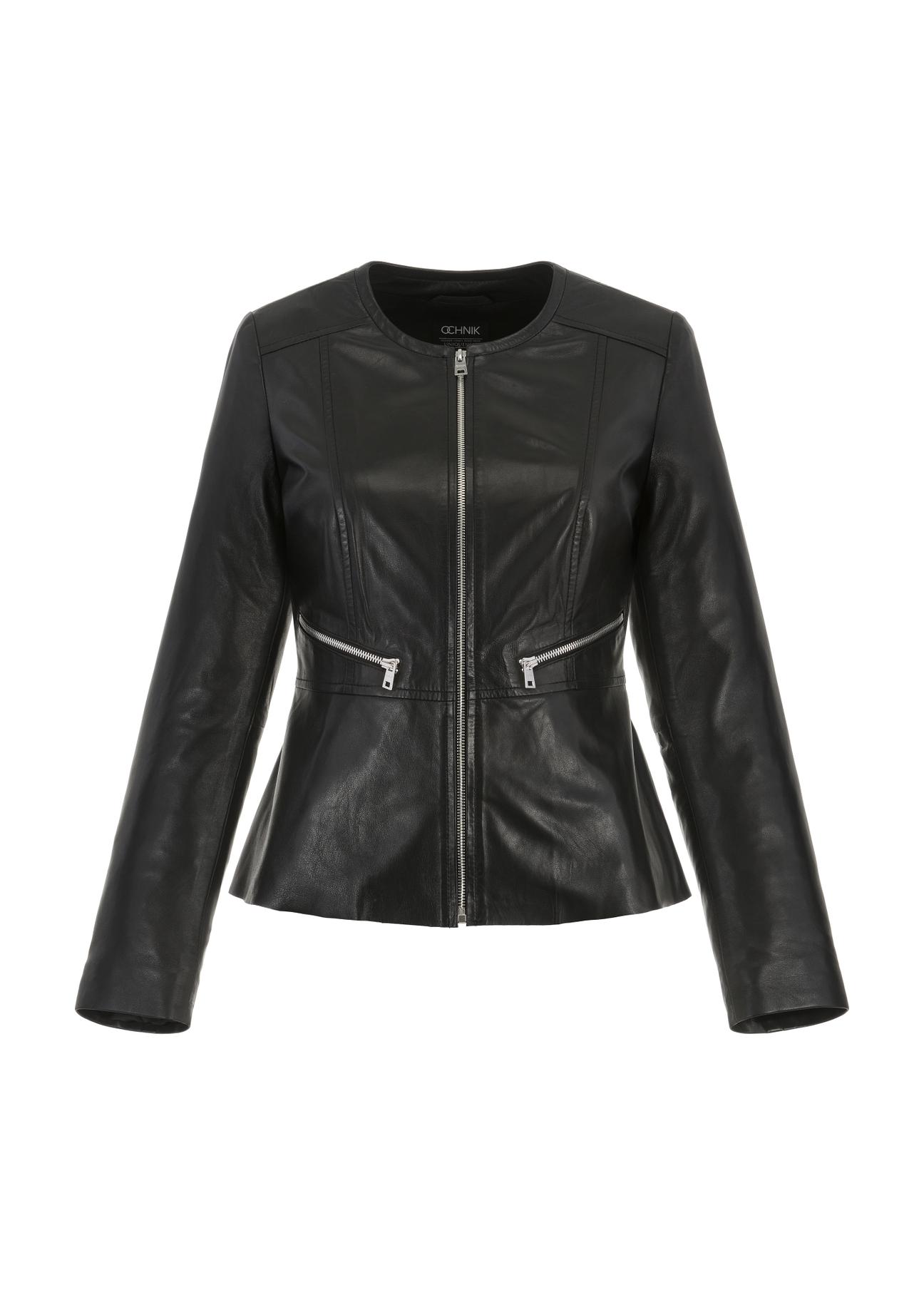 Women's waisted leather jacket KURDS-0418-1040(W23)-04