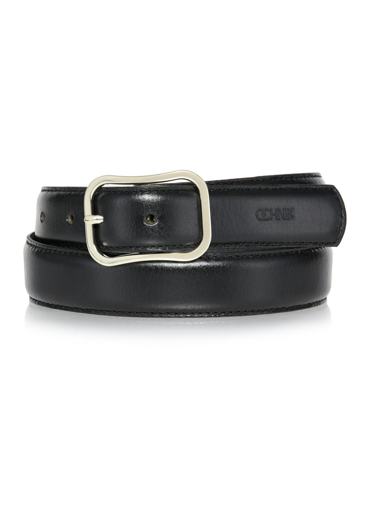 Black leather women's belt PASDS-0317-99(Z24)-02