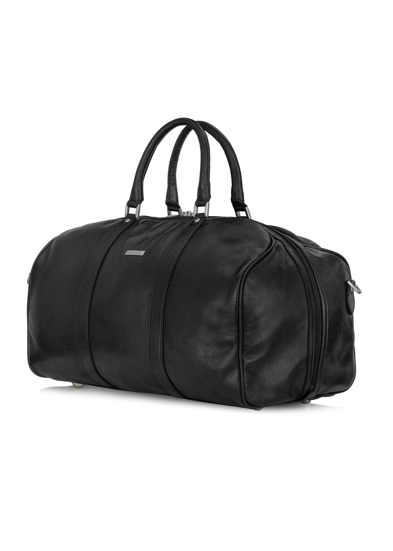 Black leather men's travel bag TB-250-99(KS)-06