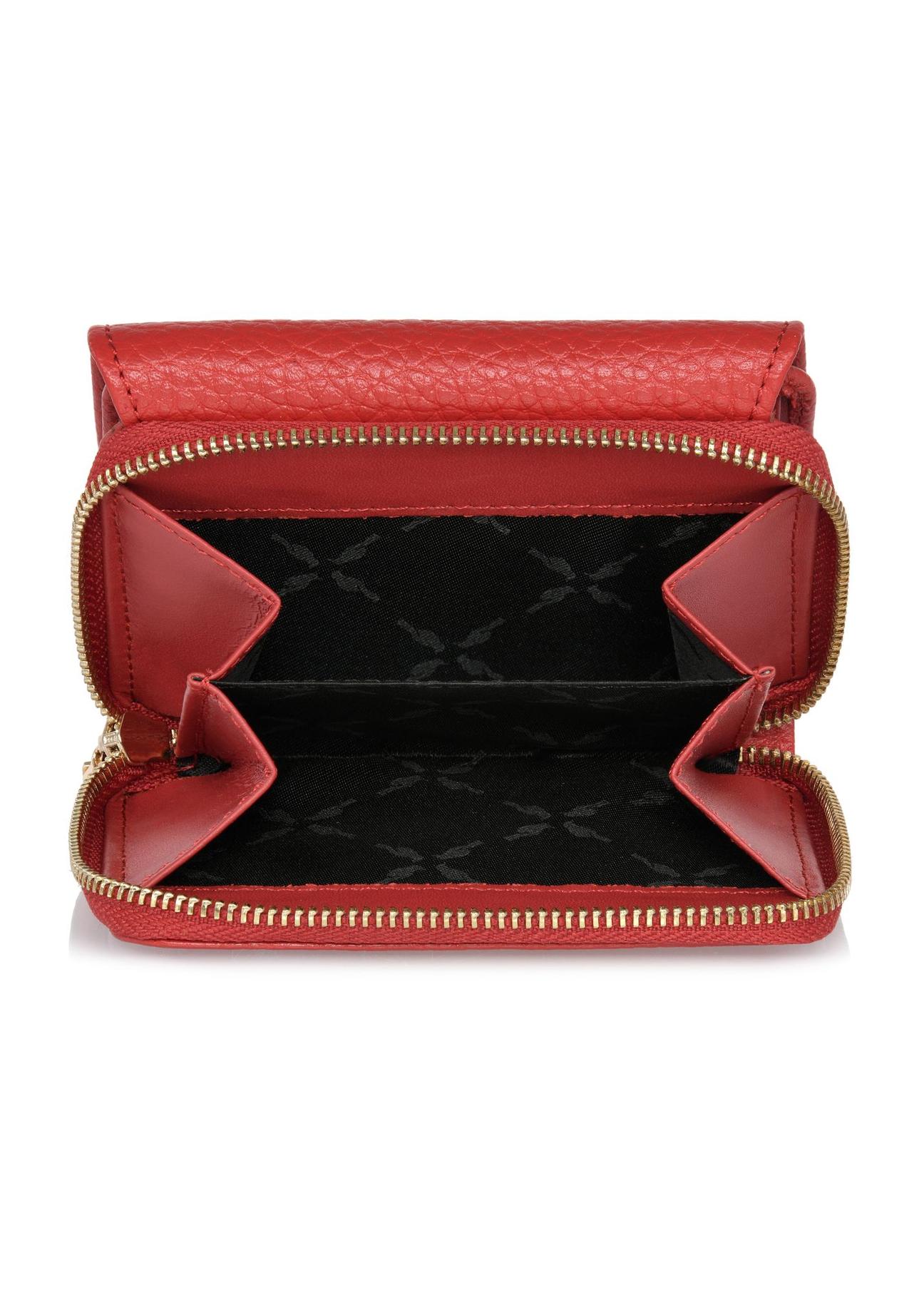 Red leather women's wallet with RFID protection PORES-0817RFID-42(W24)-05