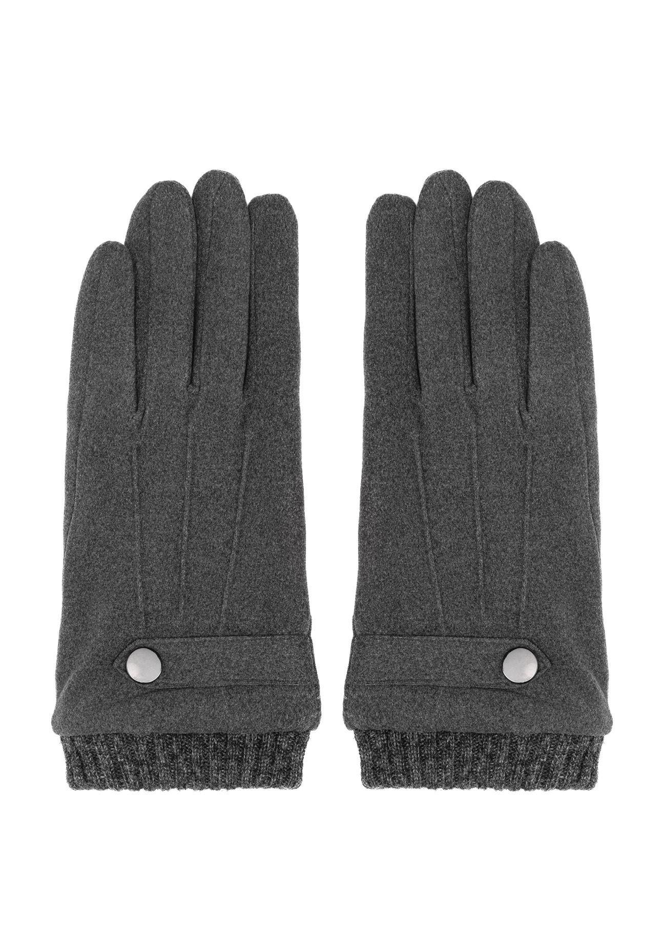 Grey insulated gloves for men REKMS-0077-91(Z24)