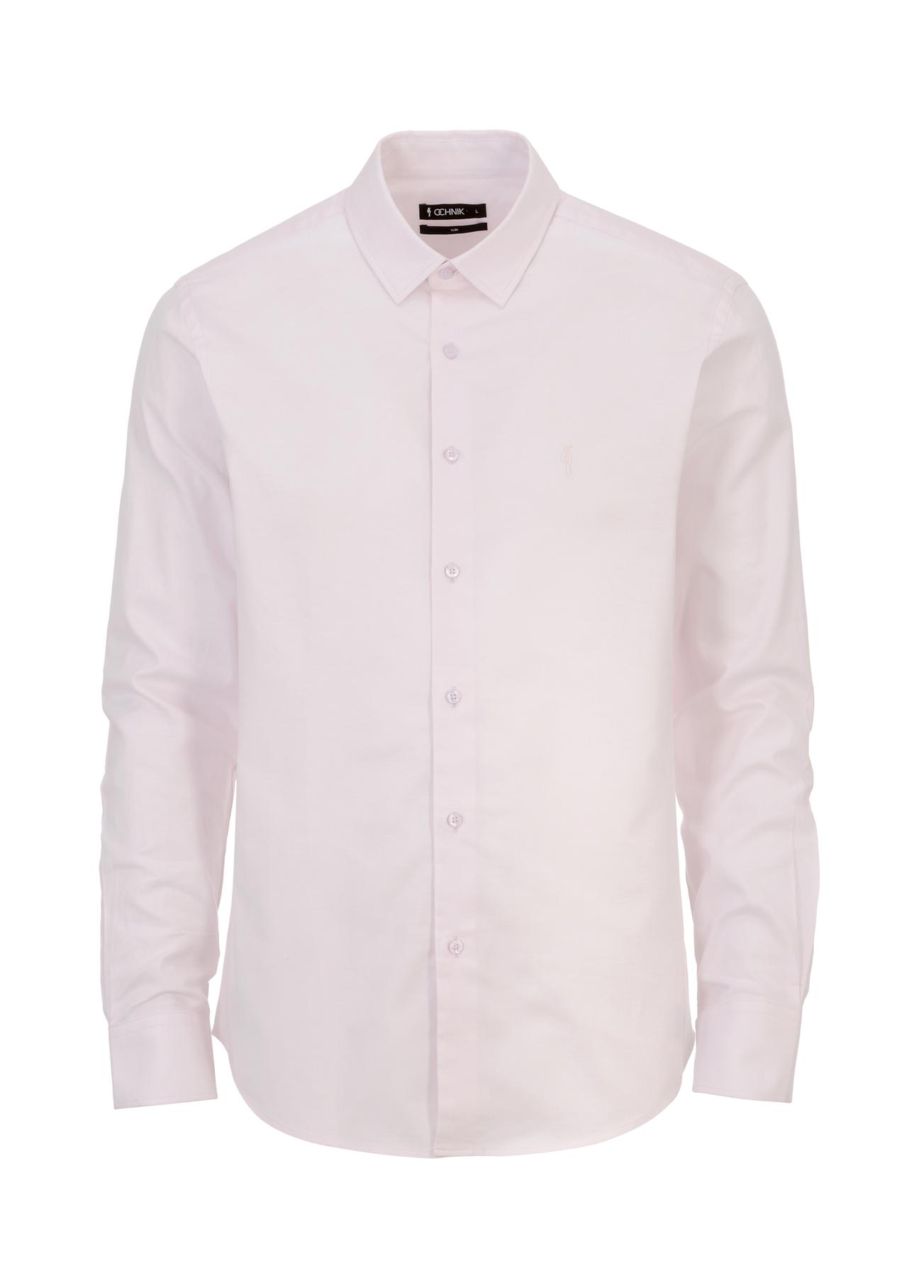 Pink men's slim shirt KOSMT-0302-34(W23)-03