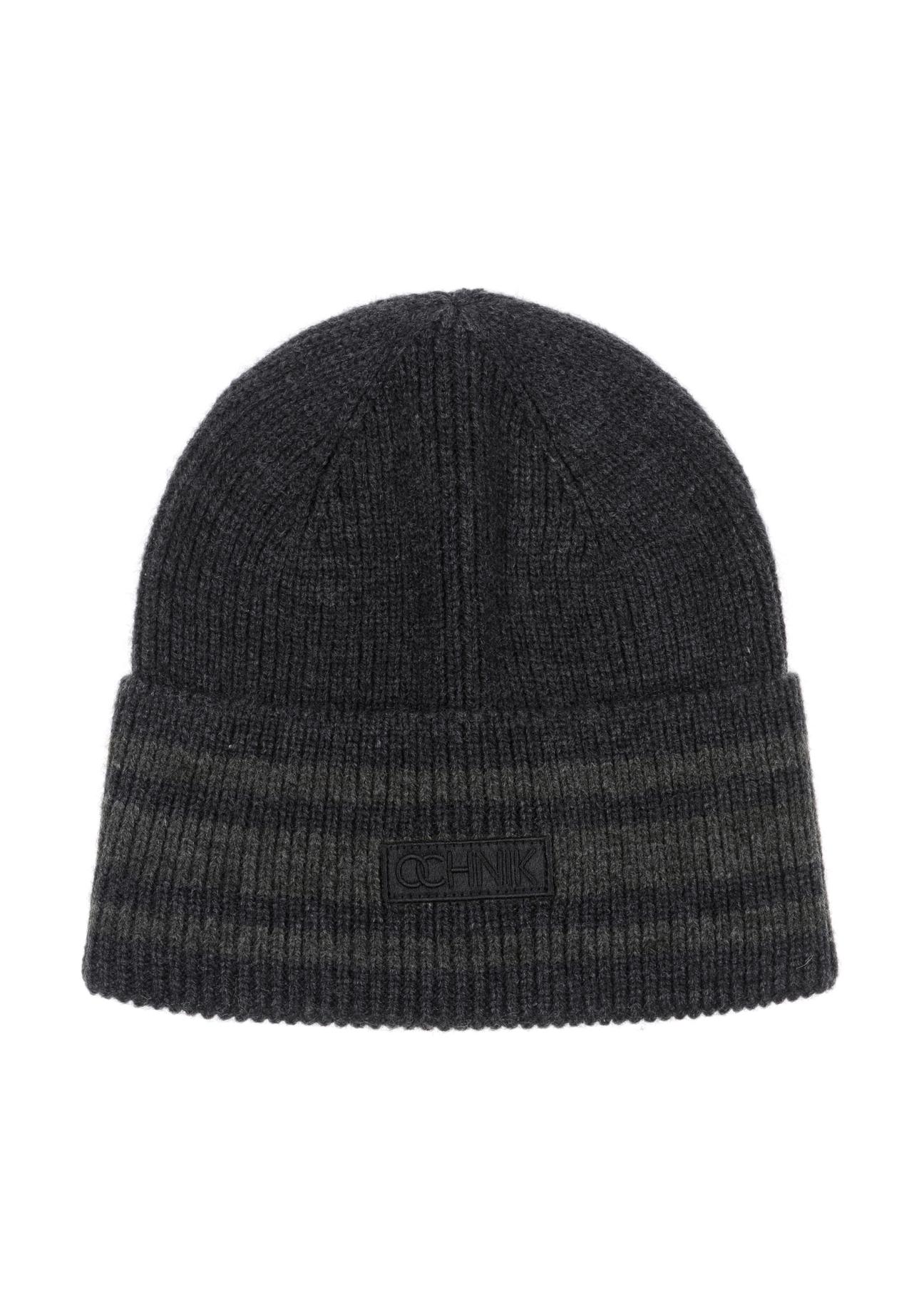 Men's graphite winter cap CZAMT-0071-95(Z24)-02