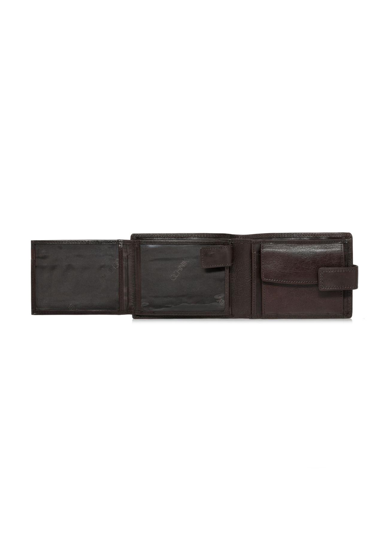 Leather clasp brown men's wallet PORMS-0606-89(W24)-05