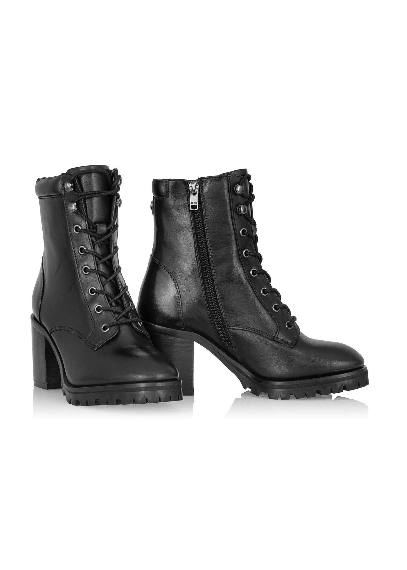 Women's black leather boots BUTYD-1030-99(Z23)-02