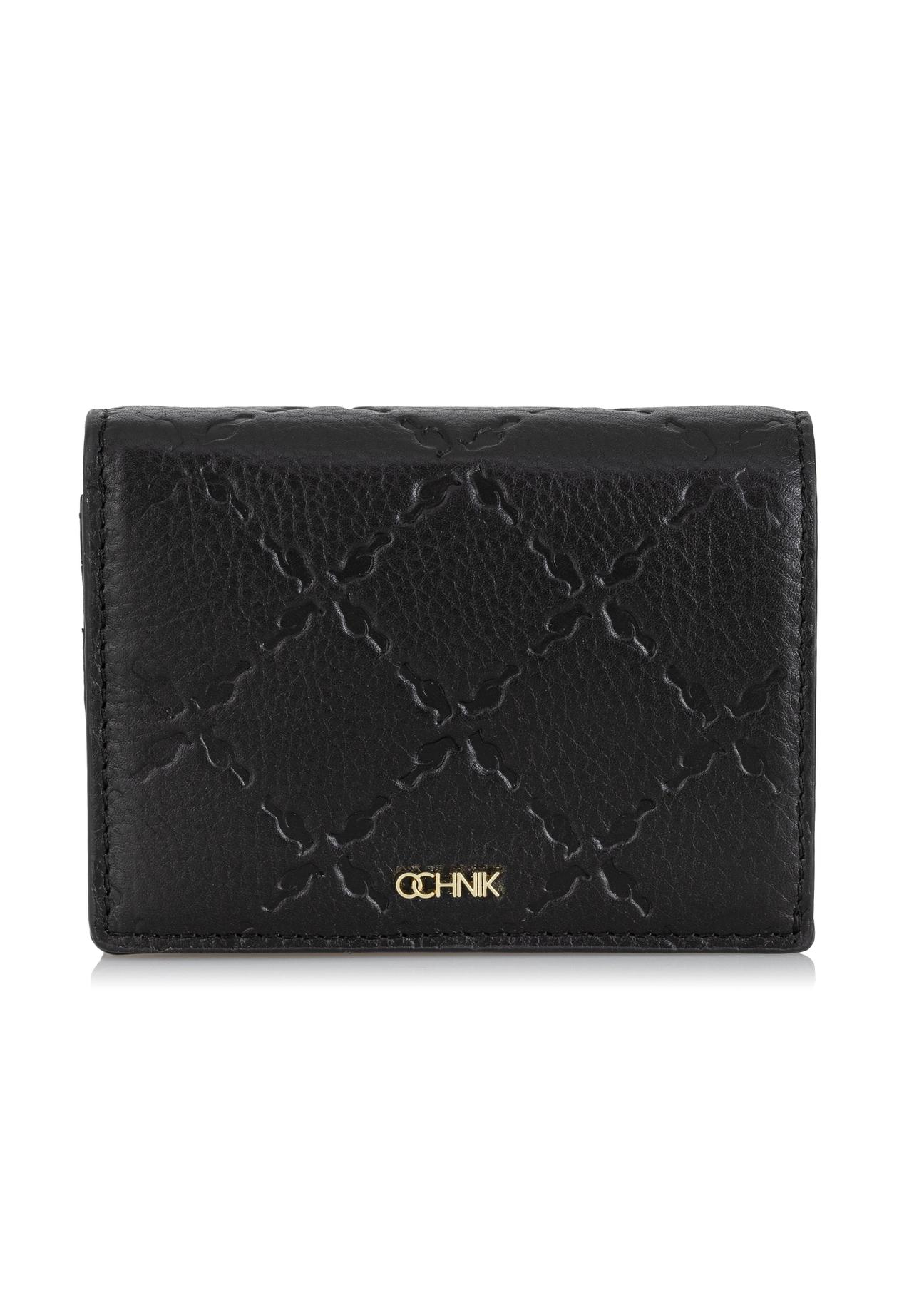 Women's small black leather wallet PORES-0884-99(Z23)-01