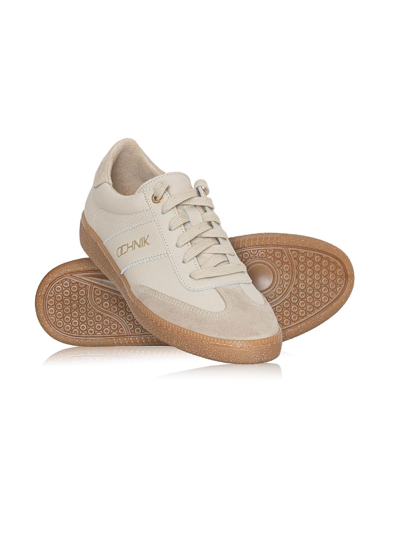 Beige leather women's sneakers BUTYD-1143-81(Z24) photo 5