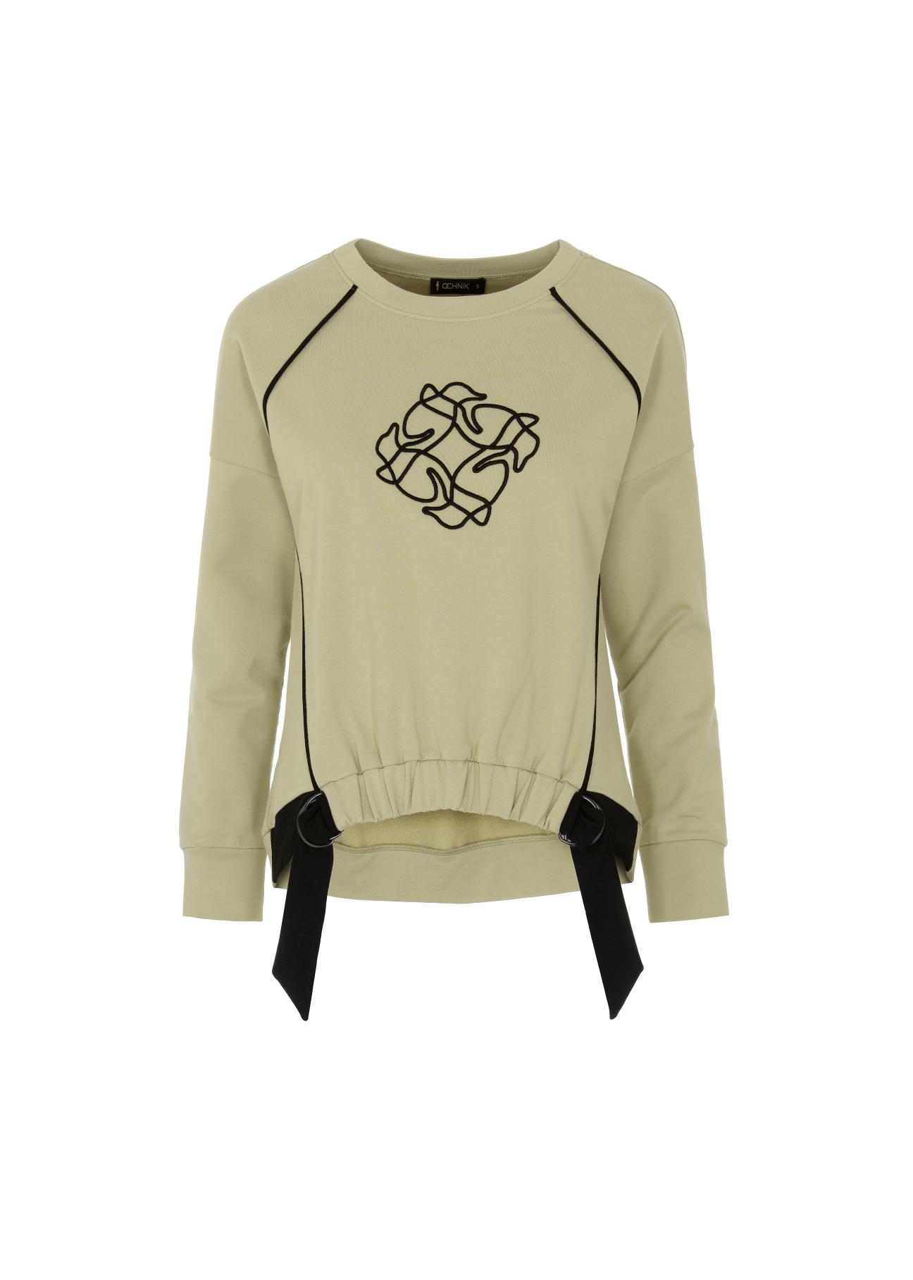 Women's pistachio sweatshirt with monogram BLZDT-0070-55(W23)-03