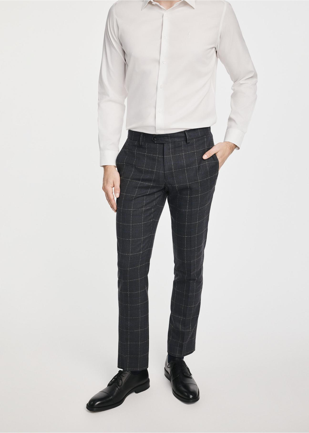 Men's checkered trousers SPOMT-0110-69(Z24)-02