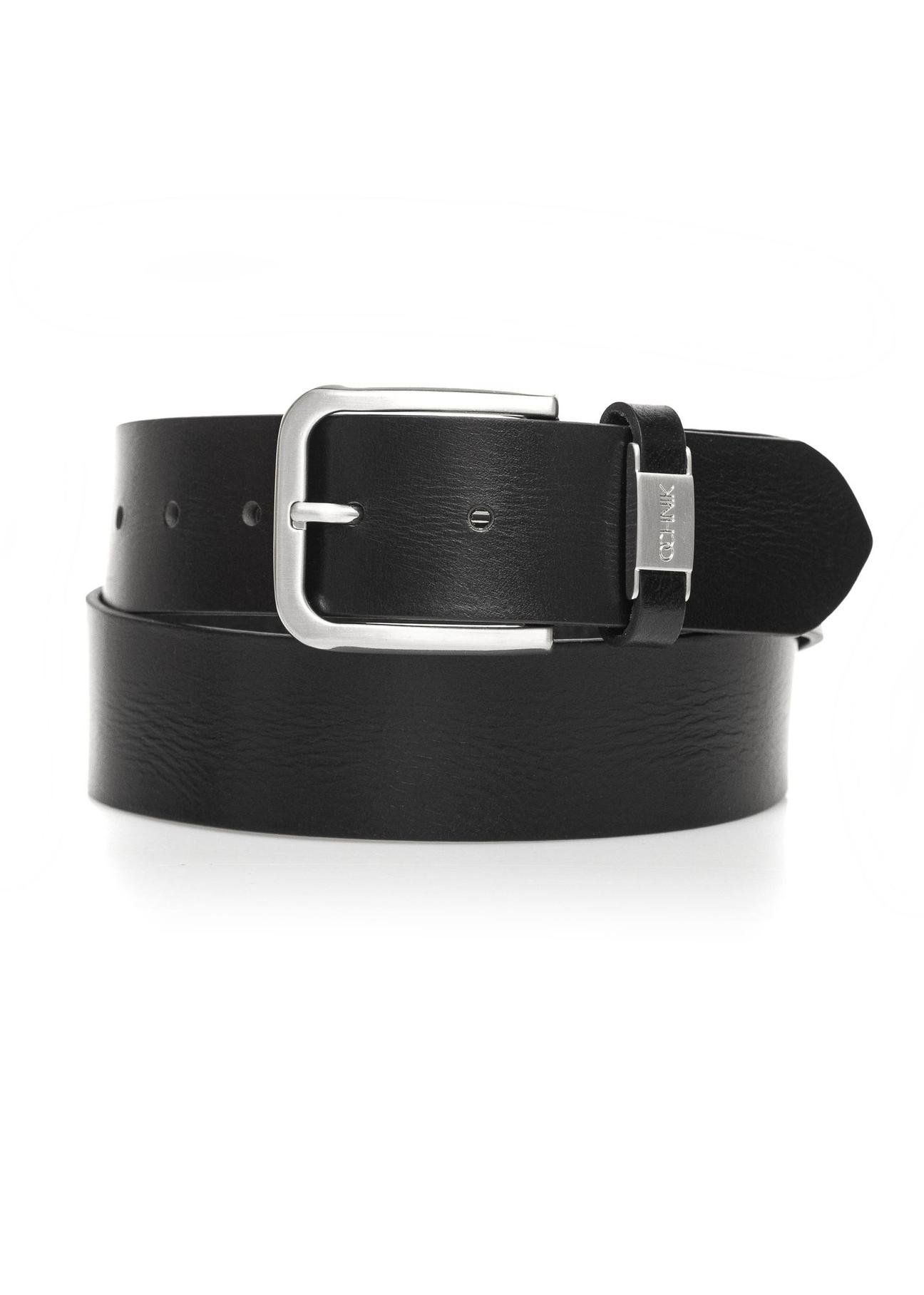 Black leather men's belt PASMS-0129B-99(Z24)