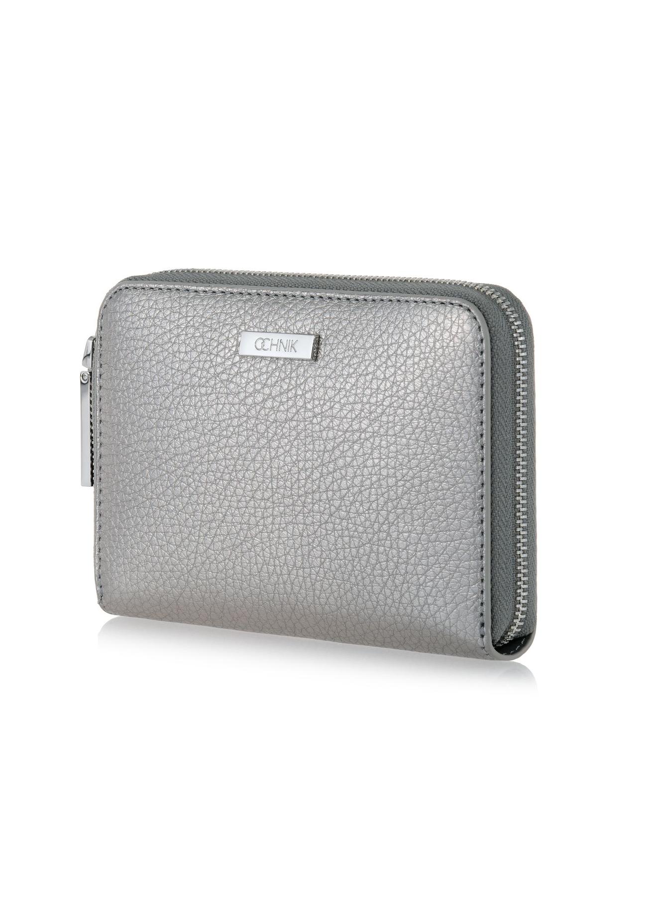 Women's silver leather wallet PORES-0836-92(W23)-03