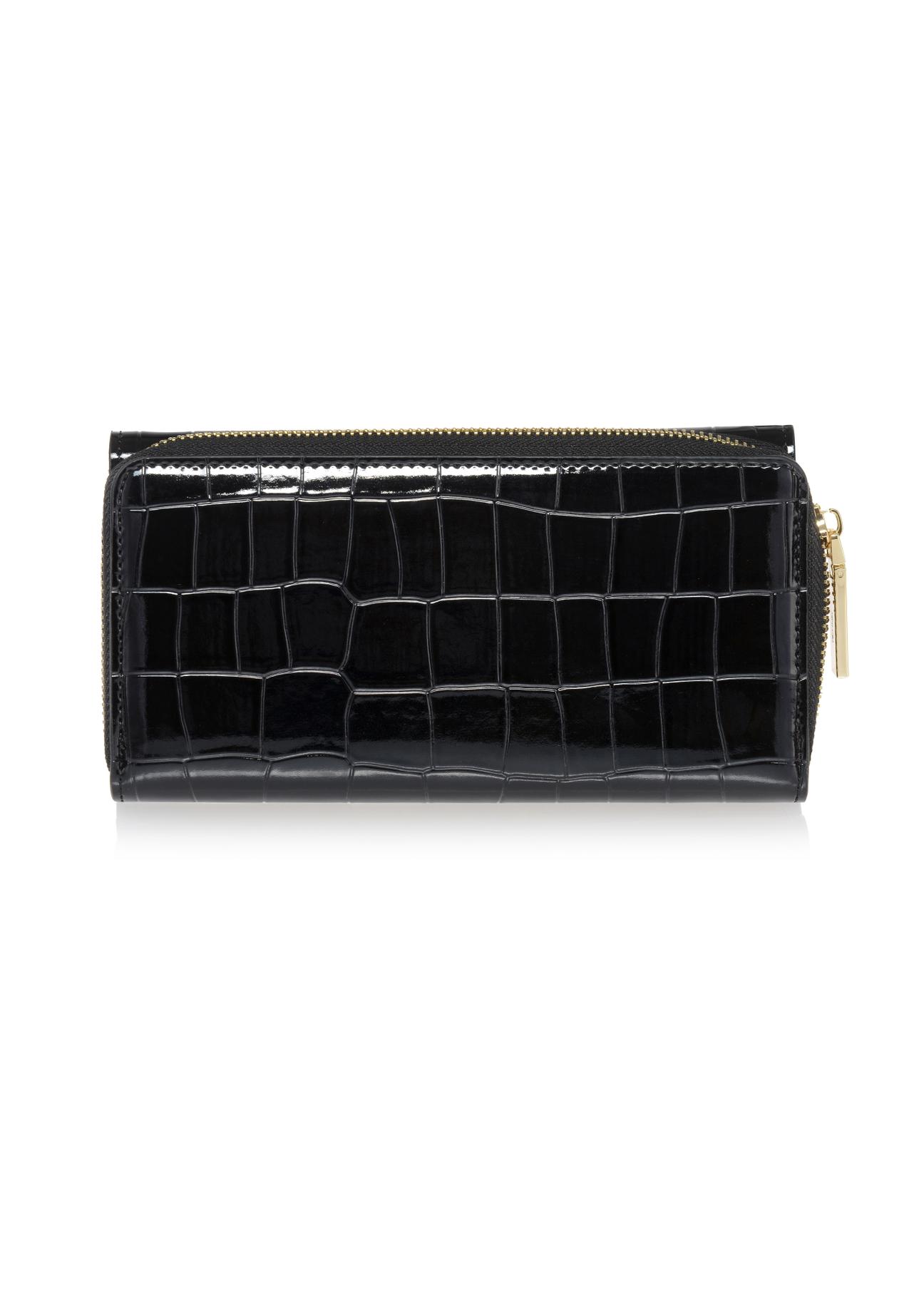 Large black croco women's wallet POREC-0351-97(Z24)-02